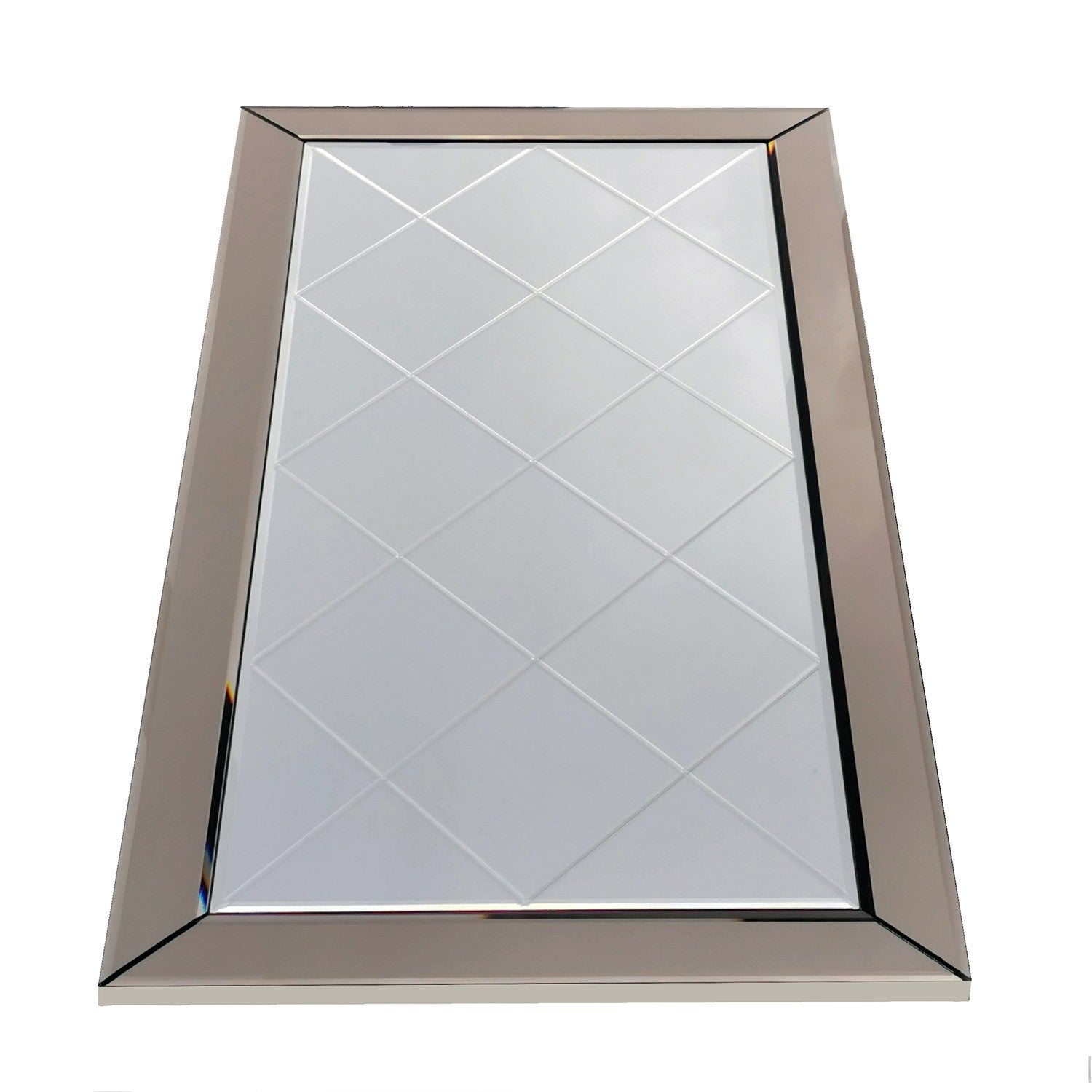 Espelho elegante de parede, 65 x 130 cm, cor bronze | 100% MDF, montado, perfeito para decoração de hotéis e moderna | Design elegante e funcional
