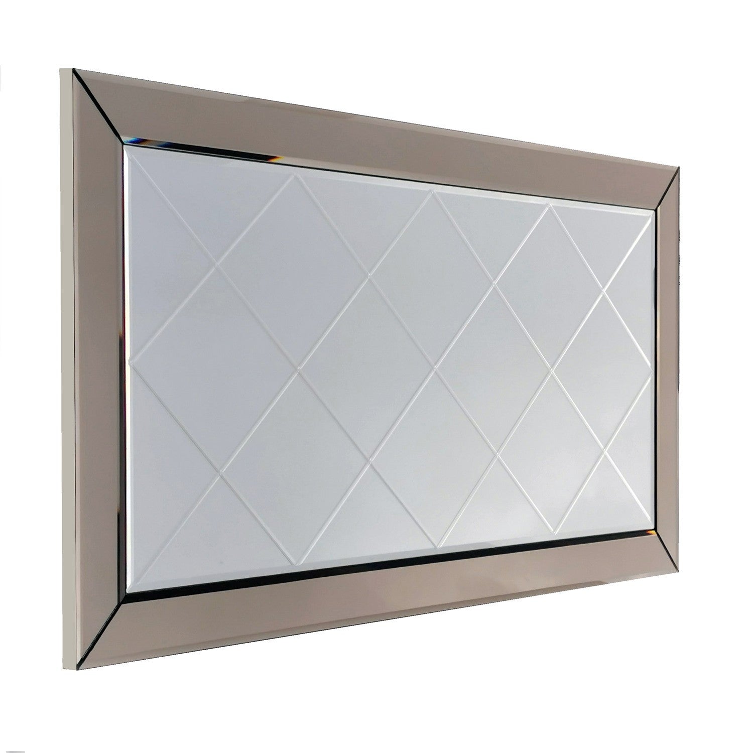Espelho de parede prateado elegante, 130 x 65 x 2,2 cm | 100% MDF, montado, design inspirado em hotéis | Perfeito para decoração moderna de casas e entradas