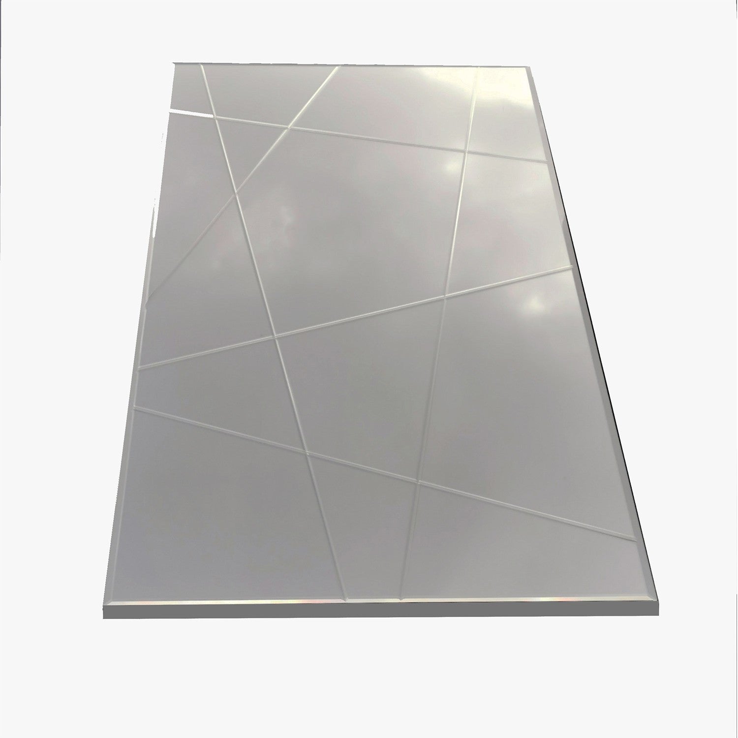 Espelho de parede prateado elegante, 62 x 130 cm, 100% MDF, 2,2 cm de espessura | Montado e pronto para pendurar | Perfeito para decoração moderna de hotéis e residências