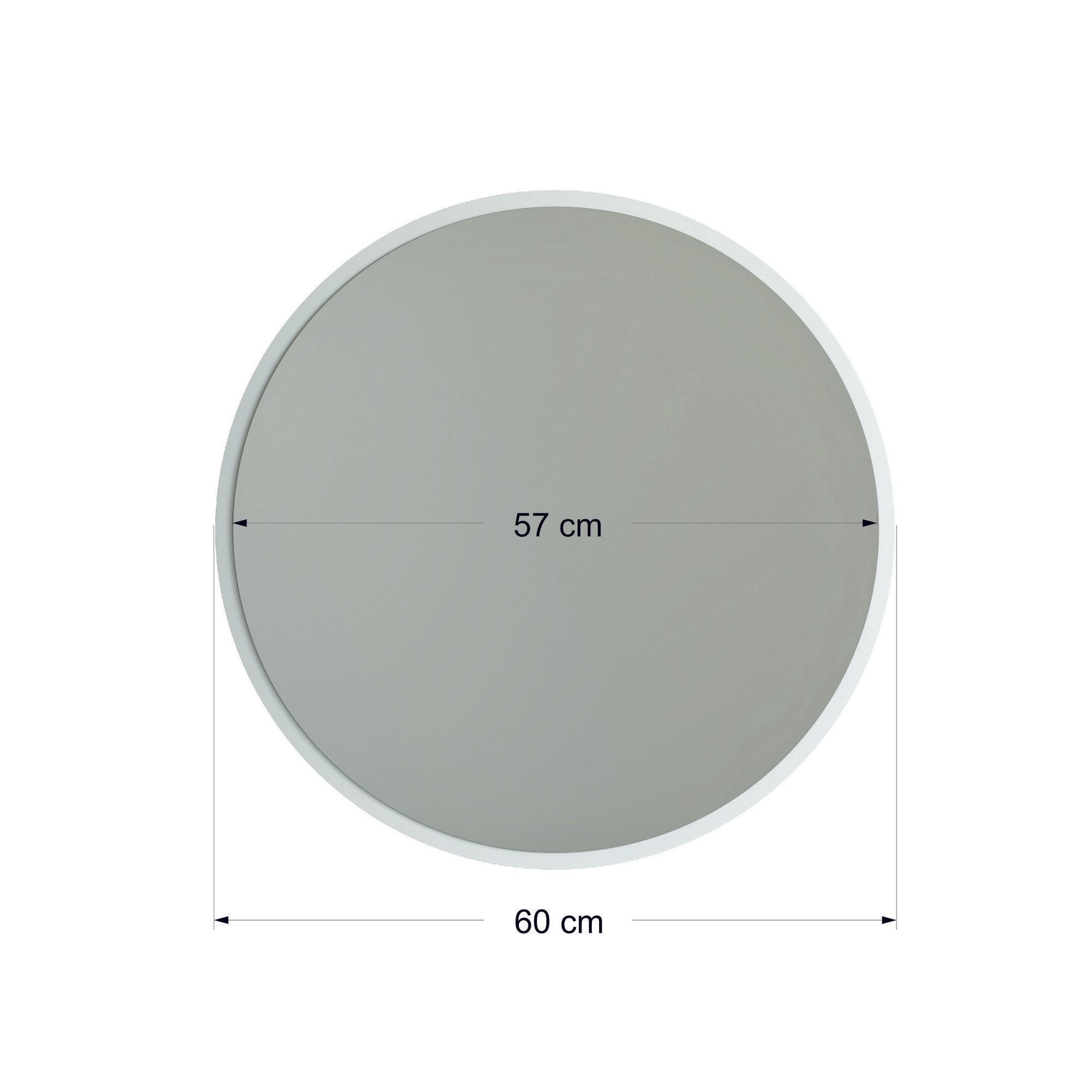 Espelho de parede branco moderno, 60 x 60 cm, 100% MDF, 2,2 cm de espessura | Montado e pronto para pendurar | Perfeito para decoração escandinava e hoteleira
