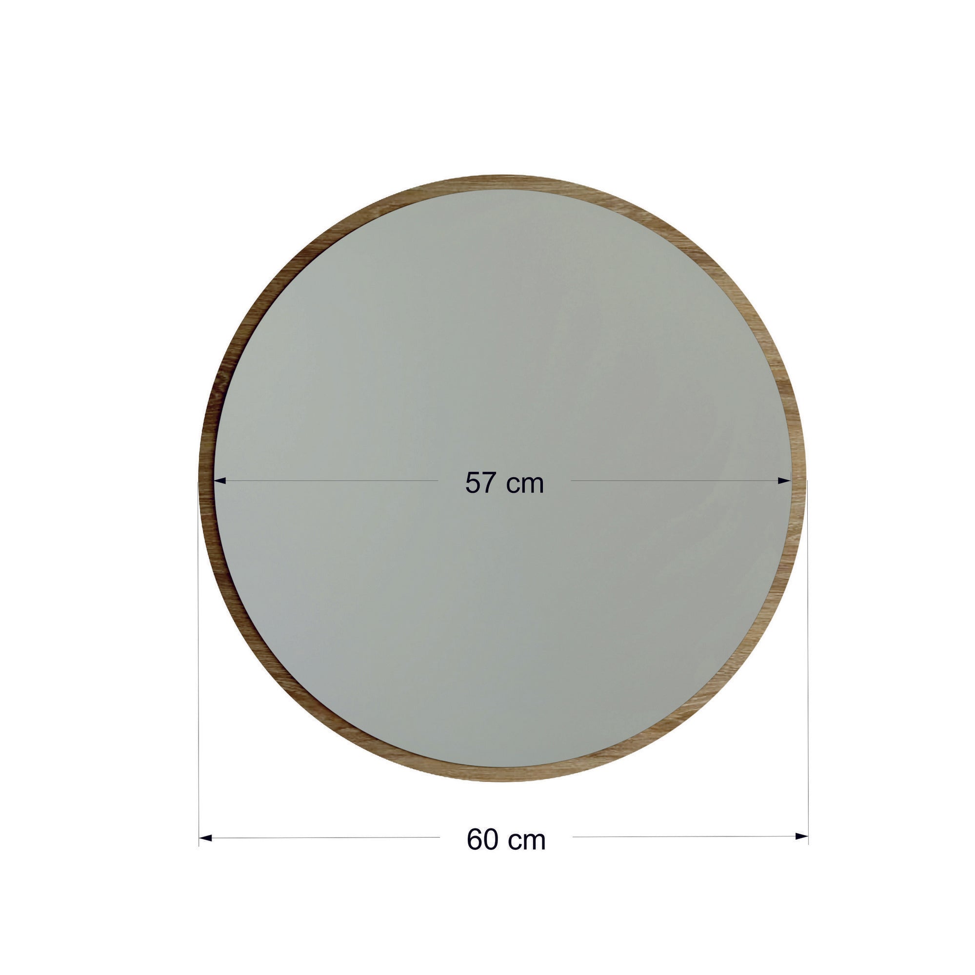 Espelho de parede moderno, 60 x 60 cm, cor nogueira | Painel de partículas 100% revestido de melamina, 2,2 cm de espessura | Perfeito para decoração escandinava e hoteleira