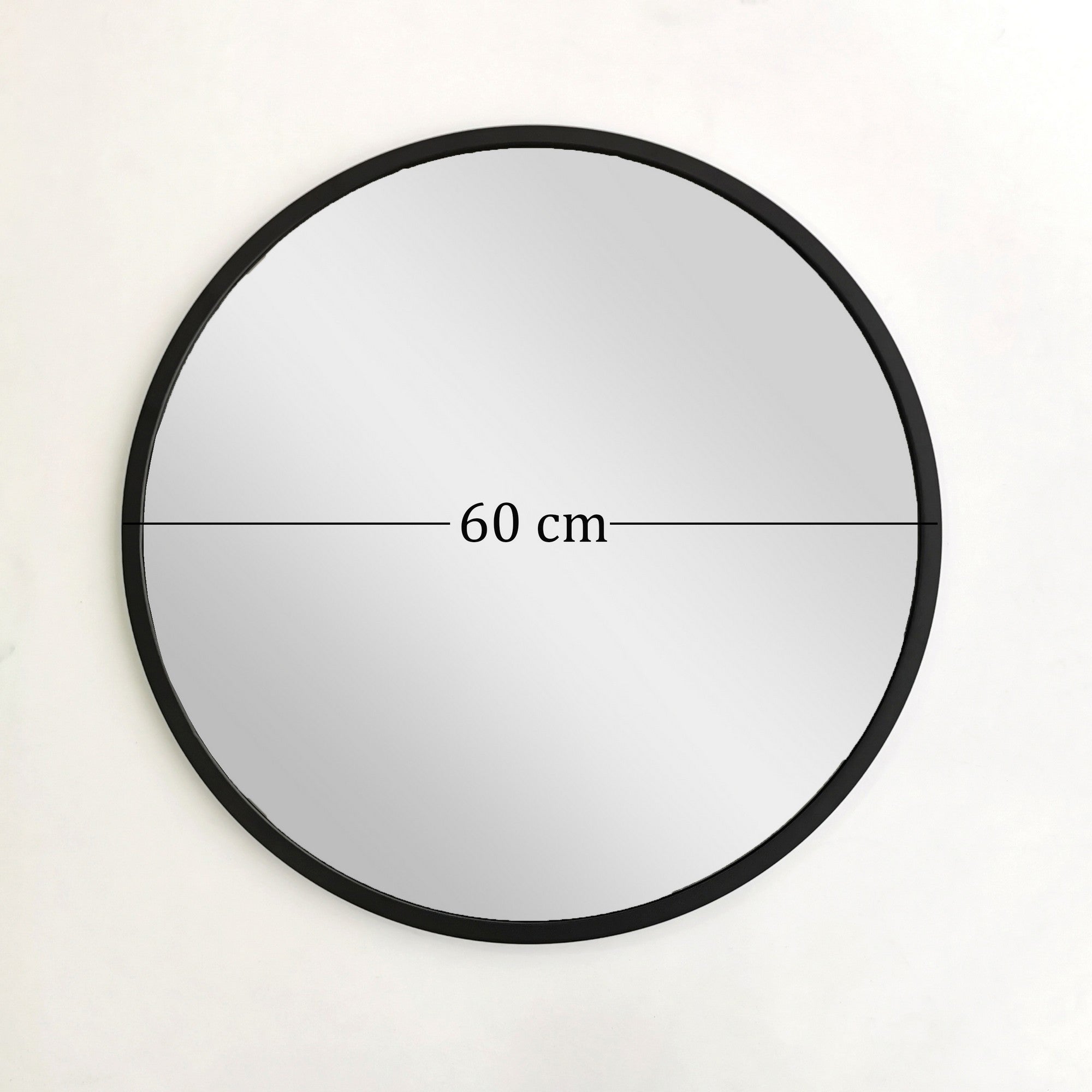 Espelho de parede preto moderno, 60 x 60 cm, 100% metal, 2,2 cm de profundidade | Montado e pronto para pendurar | Perfeito para decoração escandinava e hoteleira