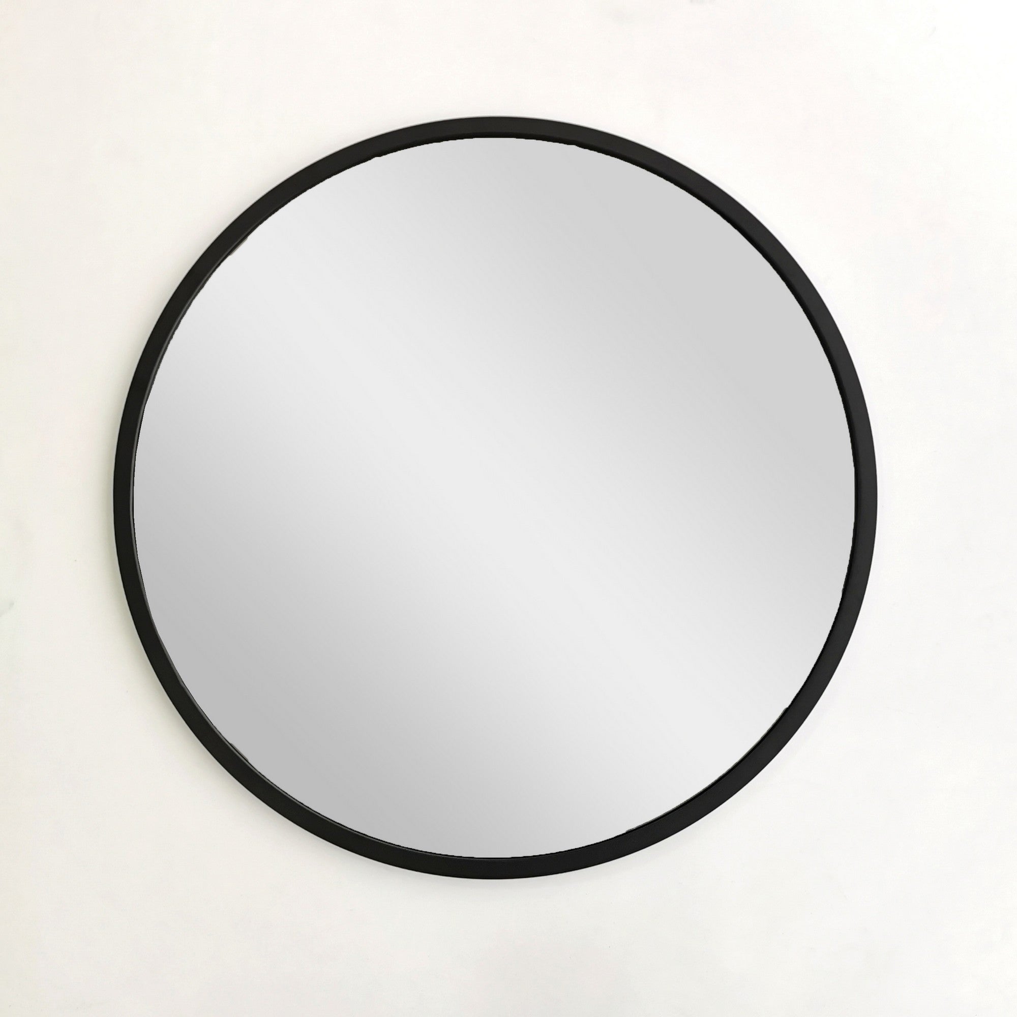 Espelho de parede preto moderno, 60 x 60 cm, 100% metal, 2,2 cm de profundidade | Montado e pronto para pendurar | Perfeito para decoração escandinava e hoteleira