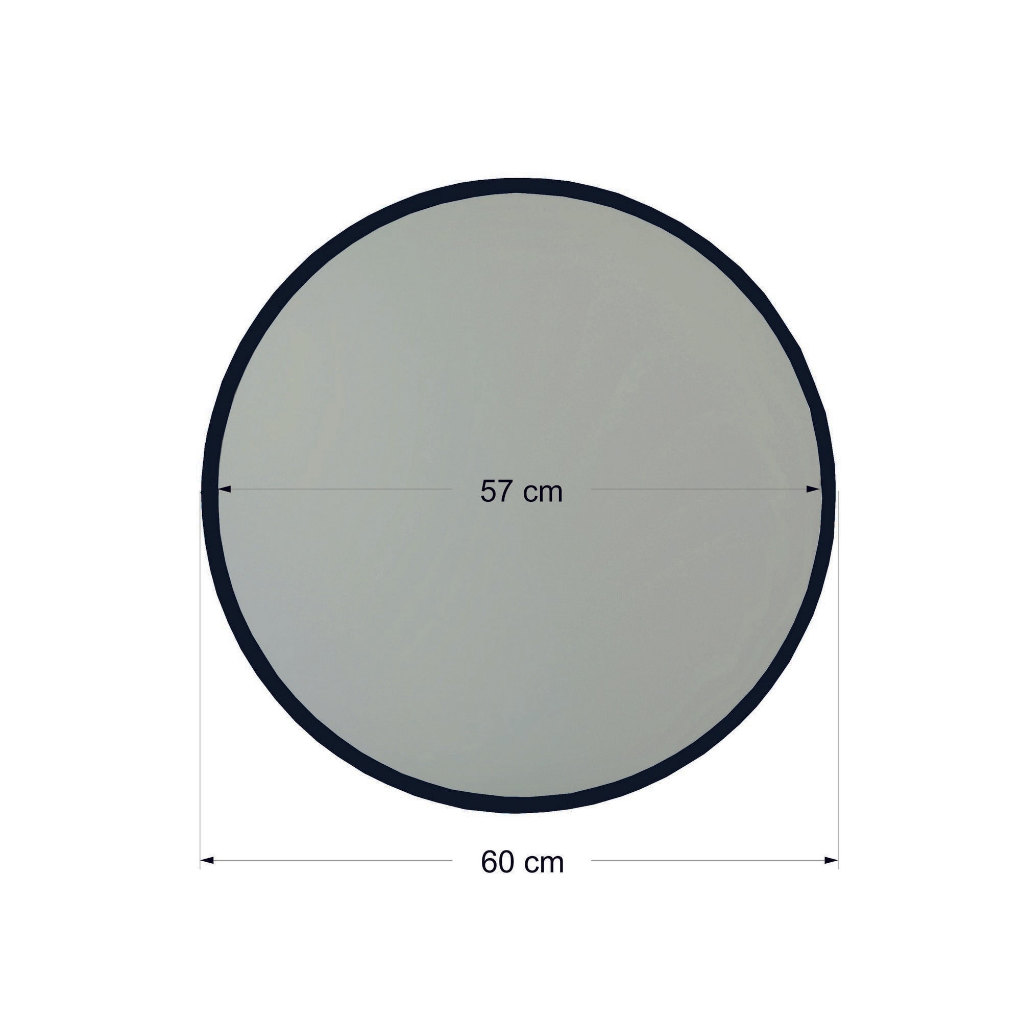 Espelho de parede preto moderno, 60 x 60 cm, 100% MDF, 2,2 cm de espessura | Montado e pronto para pendurar | Design escandinavo elegante para decoração de casa e hotel