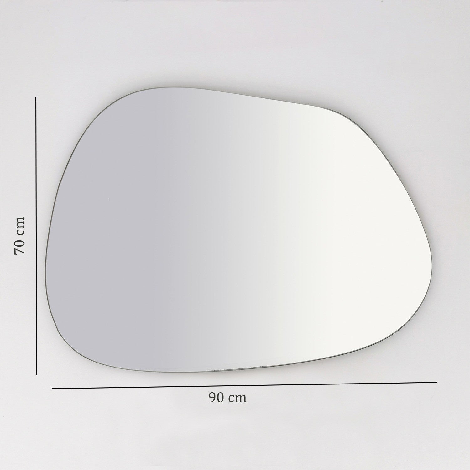 Espelho de parede moderno, 75 x 58 x 2,2 cm, MDF branco | Montado, design escandinavo | Perfeito para hotéis e espaços contemporâneos