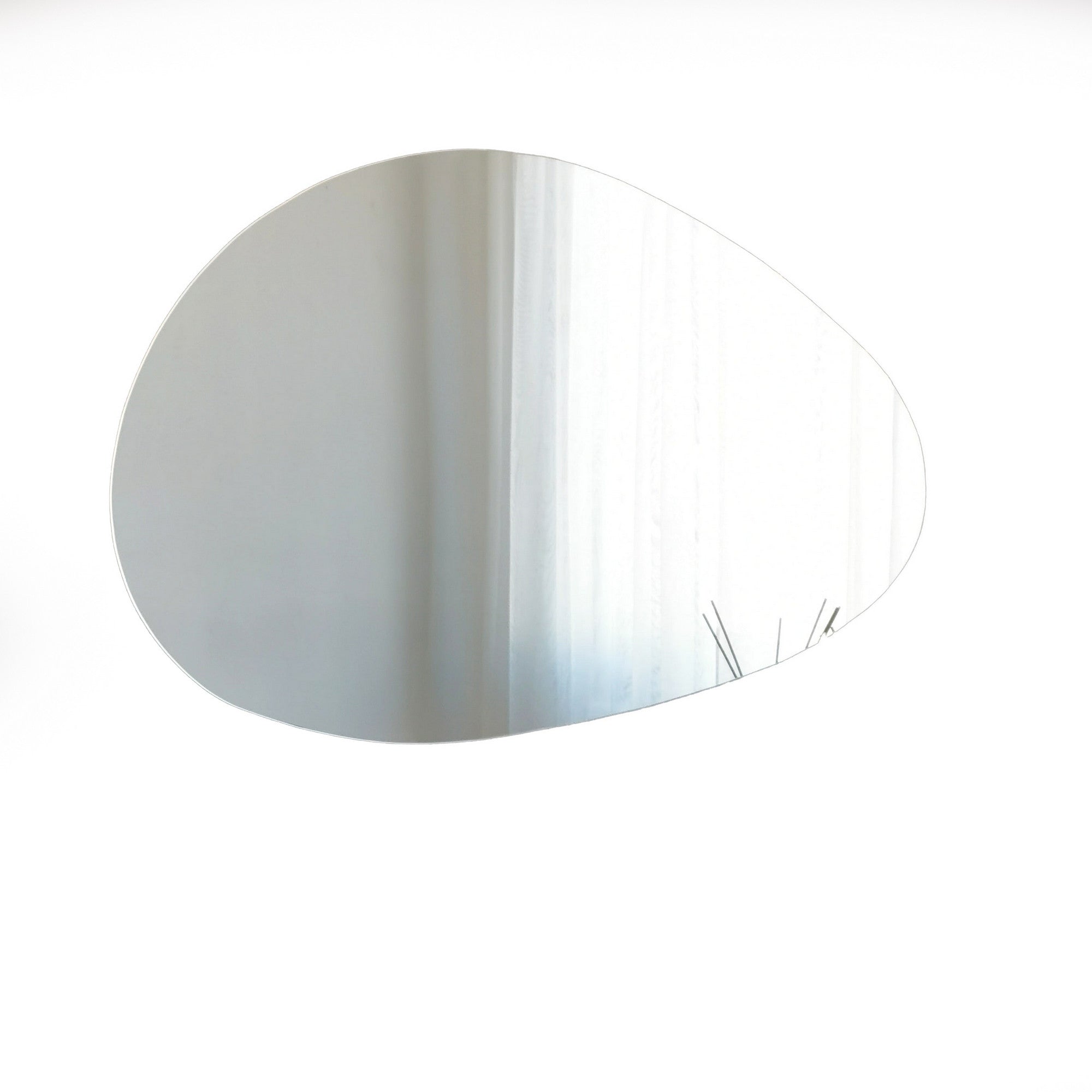 Espelho de parede moderno, 90 x 60 cm, MDF branco | Design escandinavo elegante e montado | Perfeito para hotéis e espaços contemporâneos