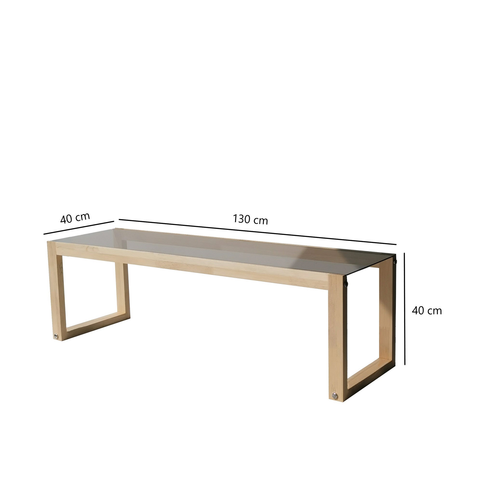 Suporte de TV moderno, 130 cm, 100% madeira maciça de pinho e vidro temperado, 6 mm de espessura | Montável na parede, design escandinavo rústico, acabamento natural
