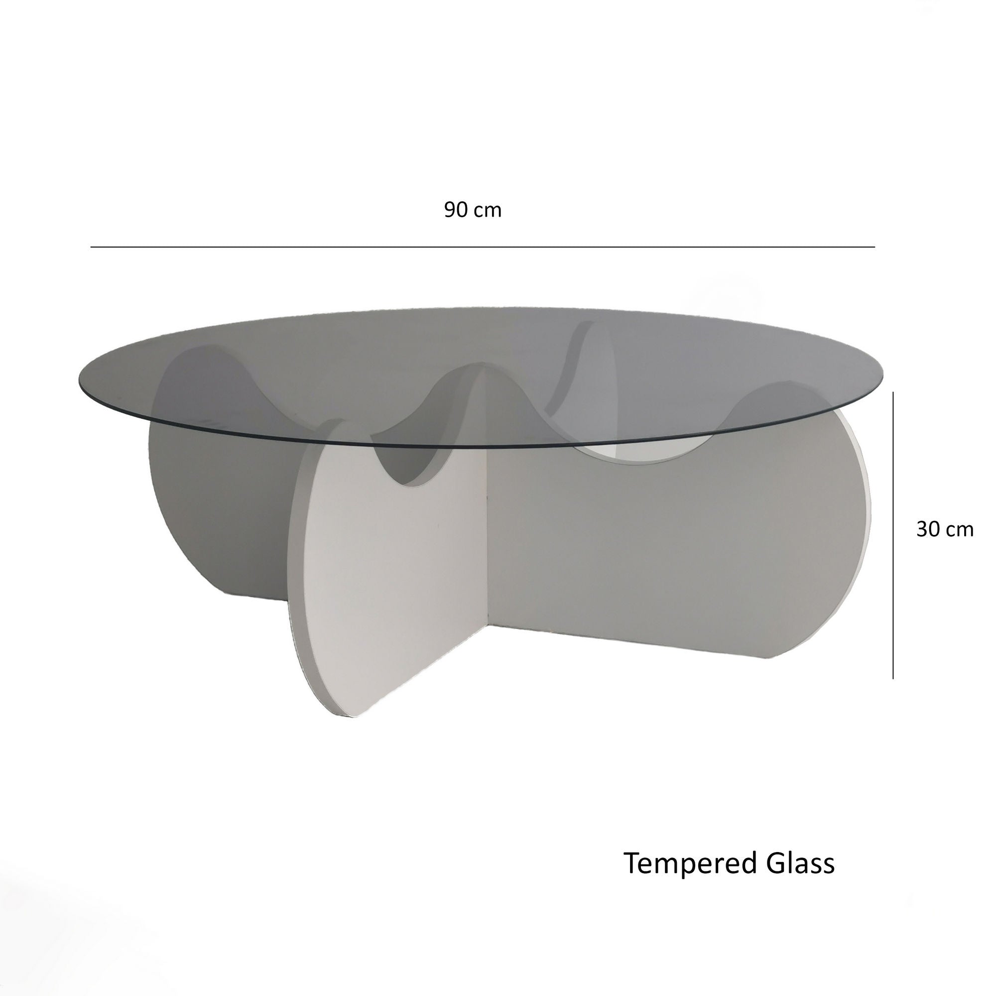 Mesa de Centro Branca Moderna, 90 x 90 x 30 cm | Tampo 100% Vidro Temperado, Estrutura 100% Melamina, 18 mm de Espessura | Design Elegante e Funcional para Qualquer Espaço