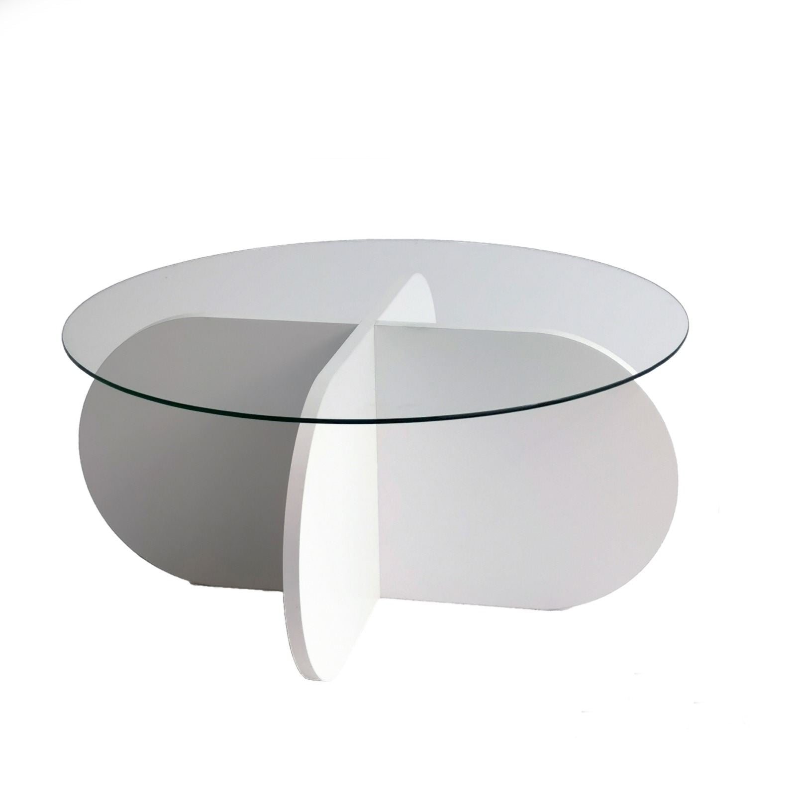 Mesa de Centro Moderna, Branca, 75 x 35 x 75 cm | Tampo 100% Vidro Temperado, 100% Aglomerado Revestido em Melamina, 18 mm de Espessura | Design Elegante e Funcional