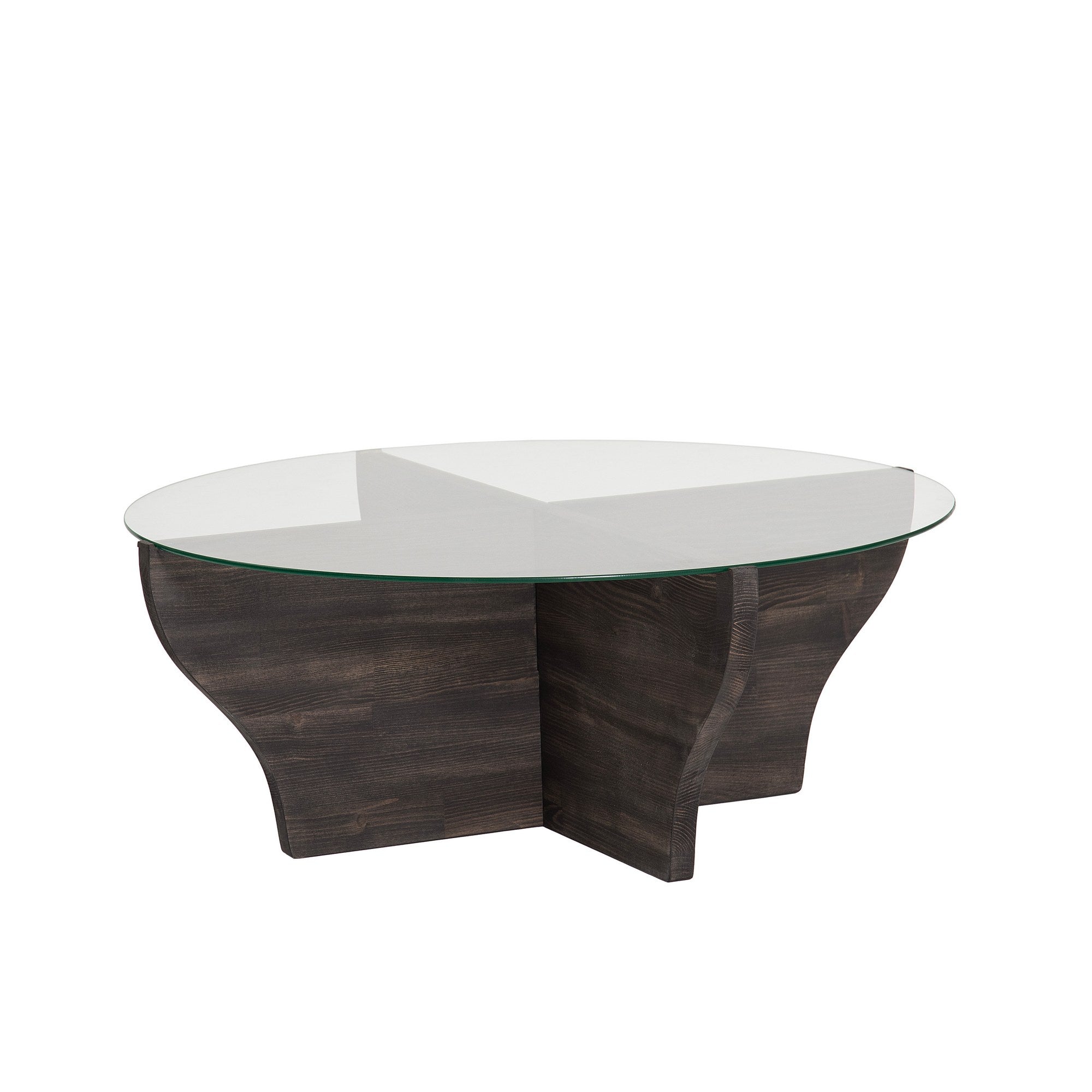 Mesa de Centro Elegante, 92 cm x 36 cm x 92 cm | Tampo 100% em Vidro Temperado e Estrutura em Madeira de Pinho Maciça | Design Elegante em Antracite para Espaços Modernos