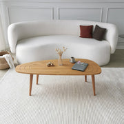 Mesa de Centro Elegante, Cor Teca, 115 x 38 x 50 cm | 100% Madeira de Pinho e Faia de Alta Qualidade | Perfeita para Salas de Estar Modernas e Espaços Aconchegantes