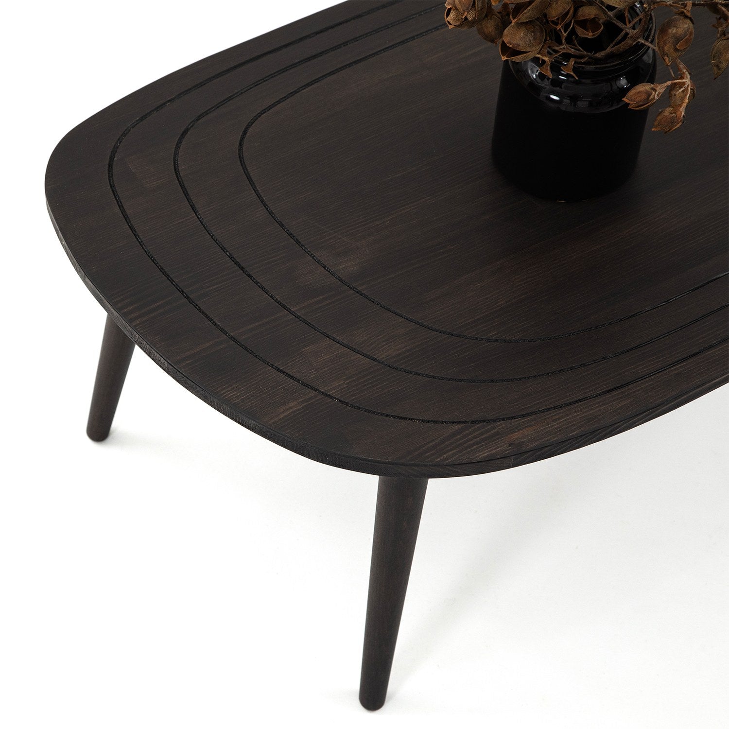 Mesa de Centro Elegante, Antracite, 115 x 38 x 50 cm | 100% Madeira de Pinho e Faia de Alta Qualidade | Perfeita para Salas de Estar Modernas e Espaços Aconchegantes