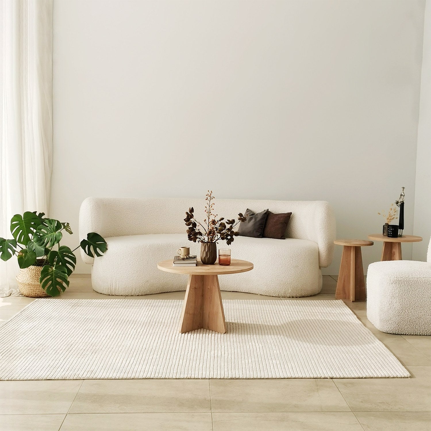 Mesa de Centro em Carvalho Safira, 60 x 60 x 40 cm | Painel de Partículas 100% Revestido em Melamina, 18 mm de Espessura | Elegante e Funcional para Espaços Modernos