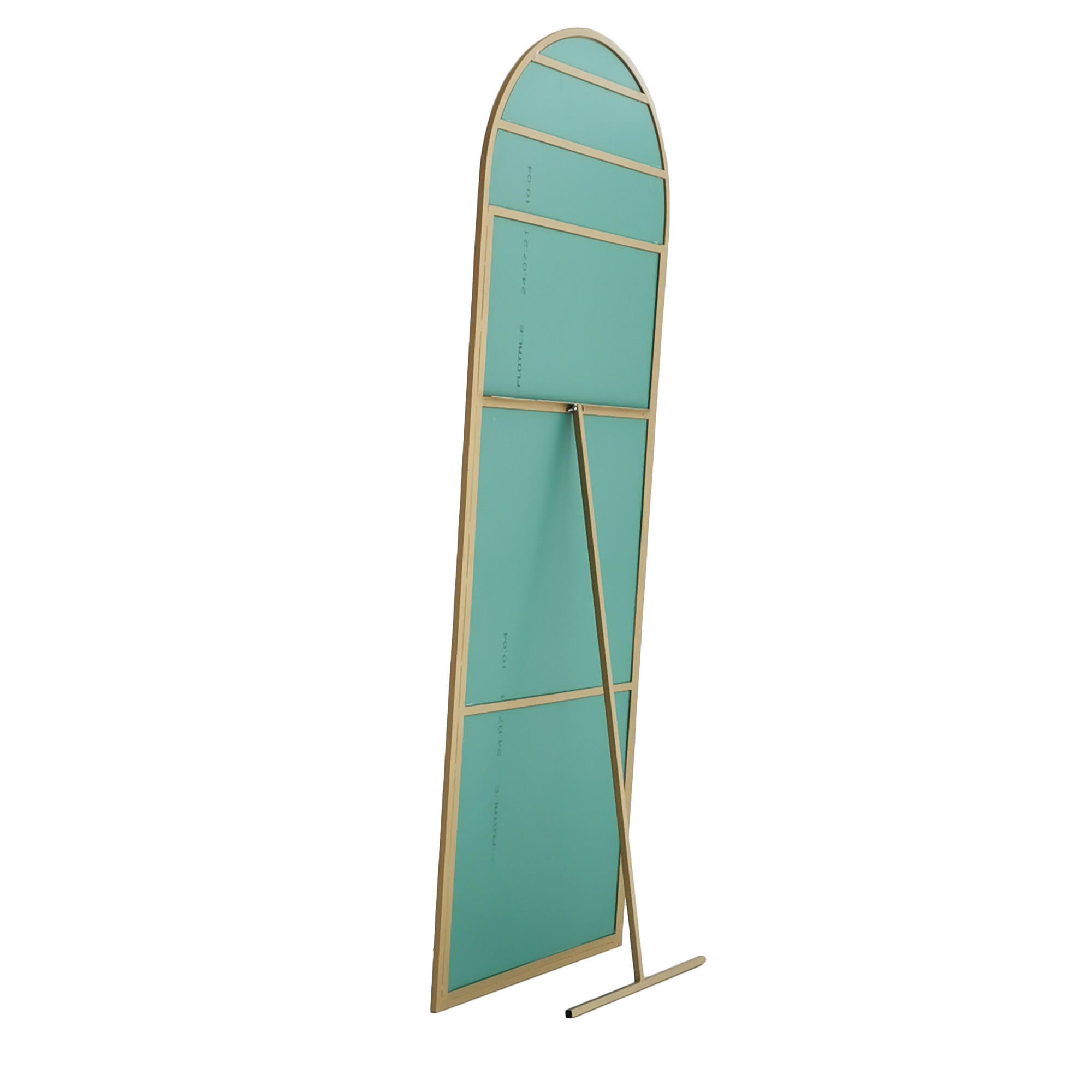 Espelho Cheval Elegante, Dourado Fosco, 65 x 180 x 1,5 cm | Estrutura 100% Metal, Resistente à Umidade, Montável na Parede, Ajustável | Design Moderno e Glamouroso para Qualquer Espaço
