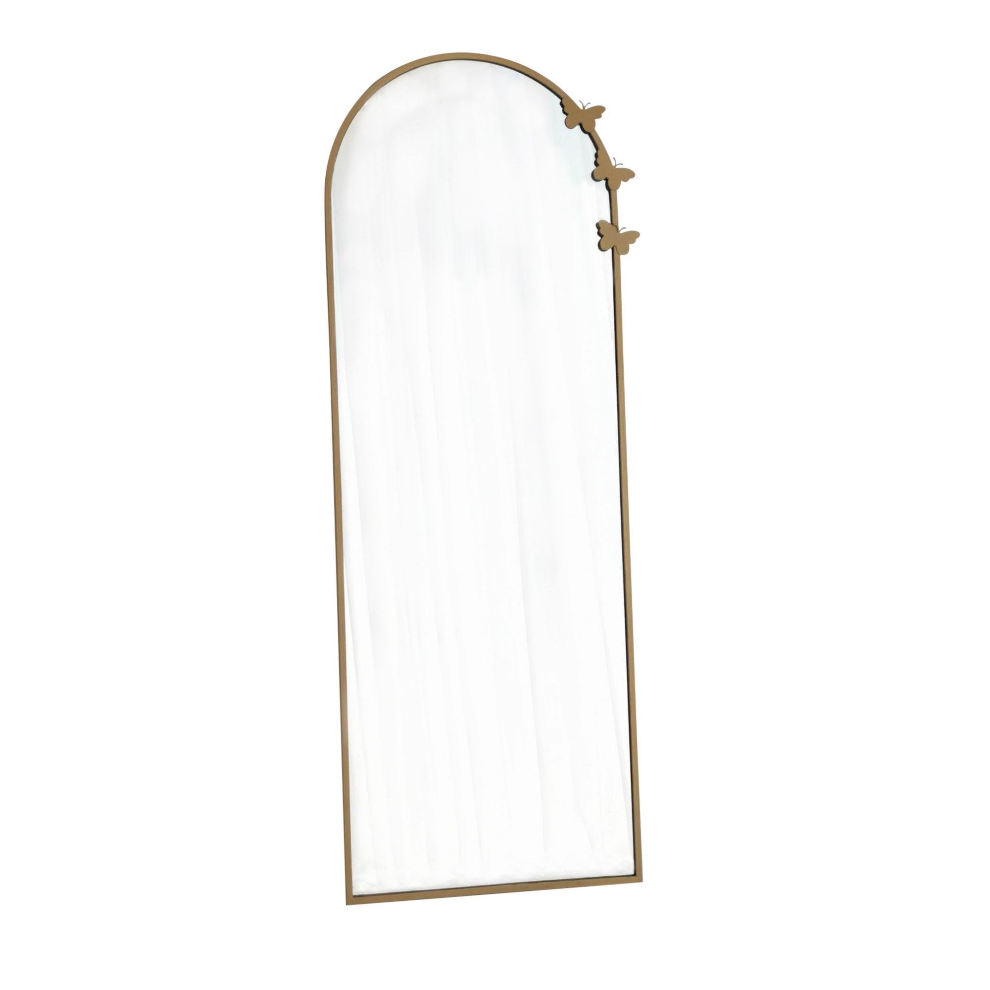 Espelho Cheval Elegante, Dourado Fosco, 65 x 180 x 1,5 cm | Estrutura 100% Metal, Resistente à Umidade, Montável na Parede, Ajustável | Design Moderno e Glamouroso para Qualquer Espaço