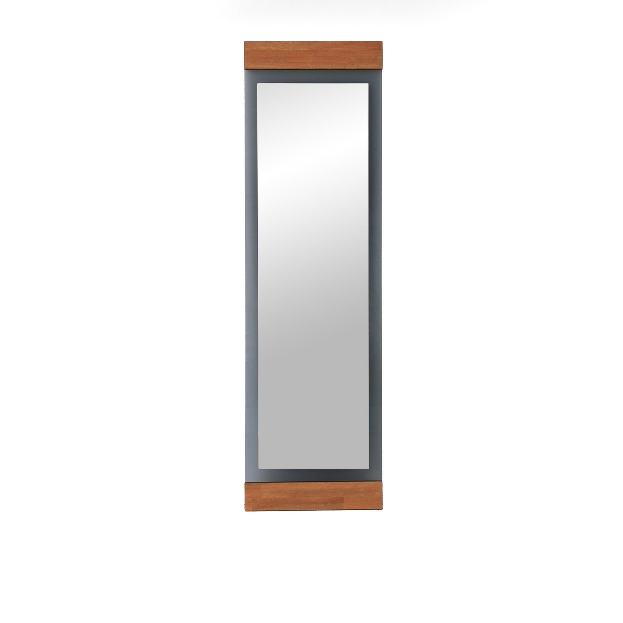 Espelho Cheval elegante com moldura de metal, 50 cm x 170 cm x 3 cm | Cores carvalho e fumaça | Design tradicional americano moderno para uso residencial e hoteleiro