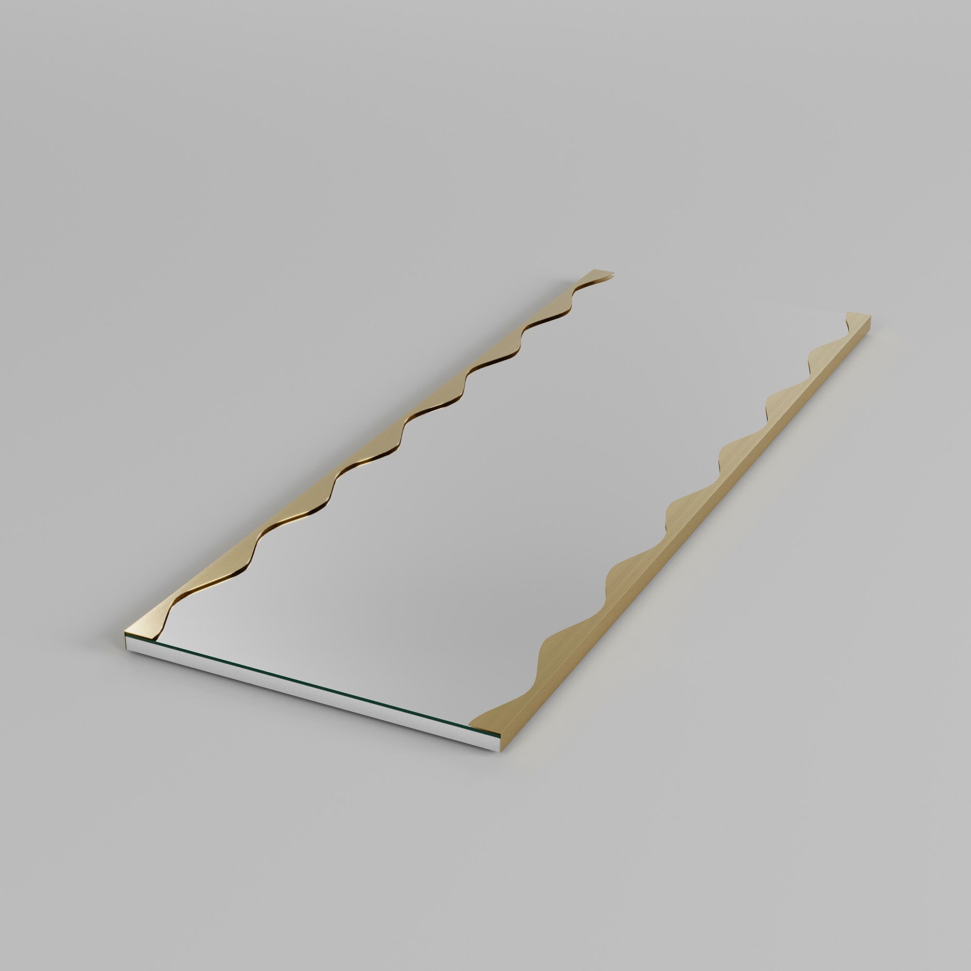 Espelho de parede dourado elegante, 50 x 140 cm | Construção 100% metálica, elegante e durável | Perfeito para decoração de casa e interiores modernos