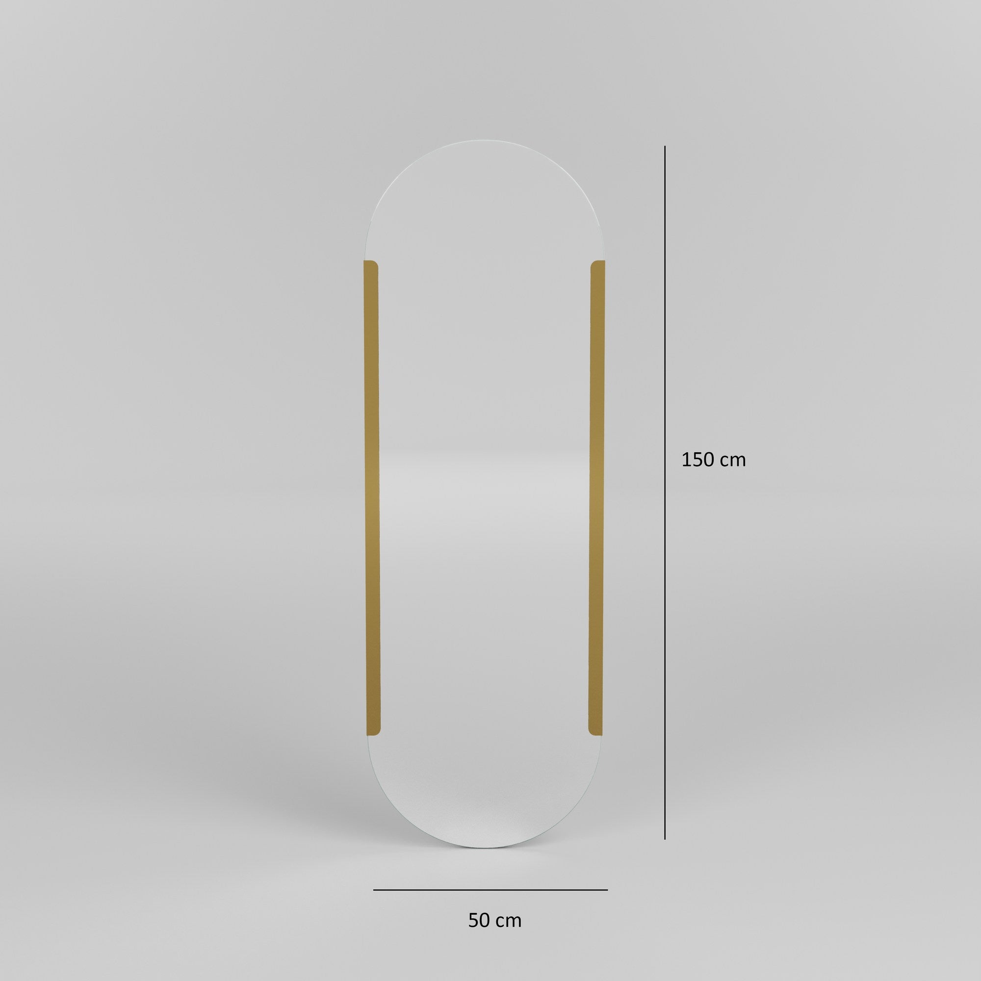 Espelho de parede dourado elegante, 50 x 150 cm | Construção 100% metálica | Decoração elegante para casa, perfeito para sala de estar e hall de entrada | Design durável e elegante