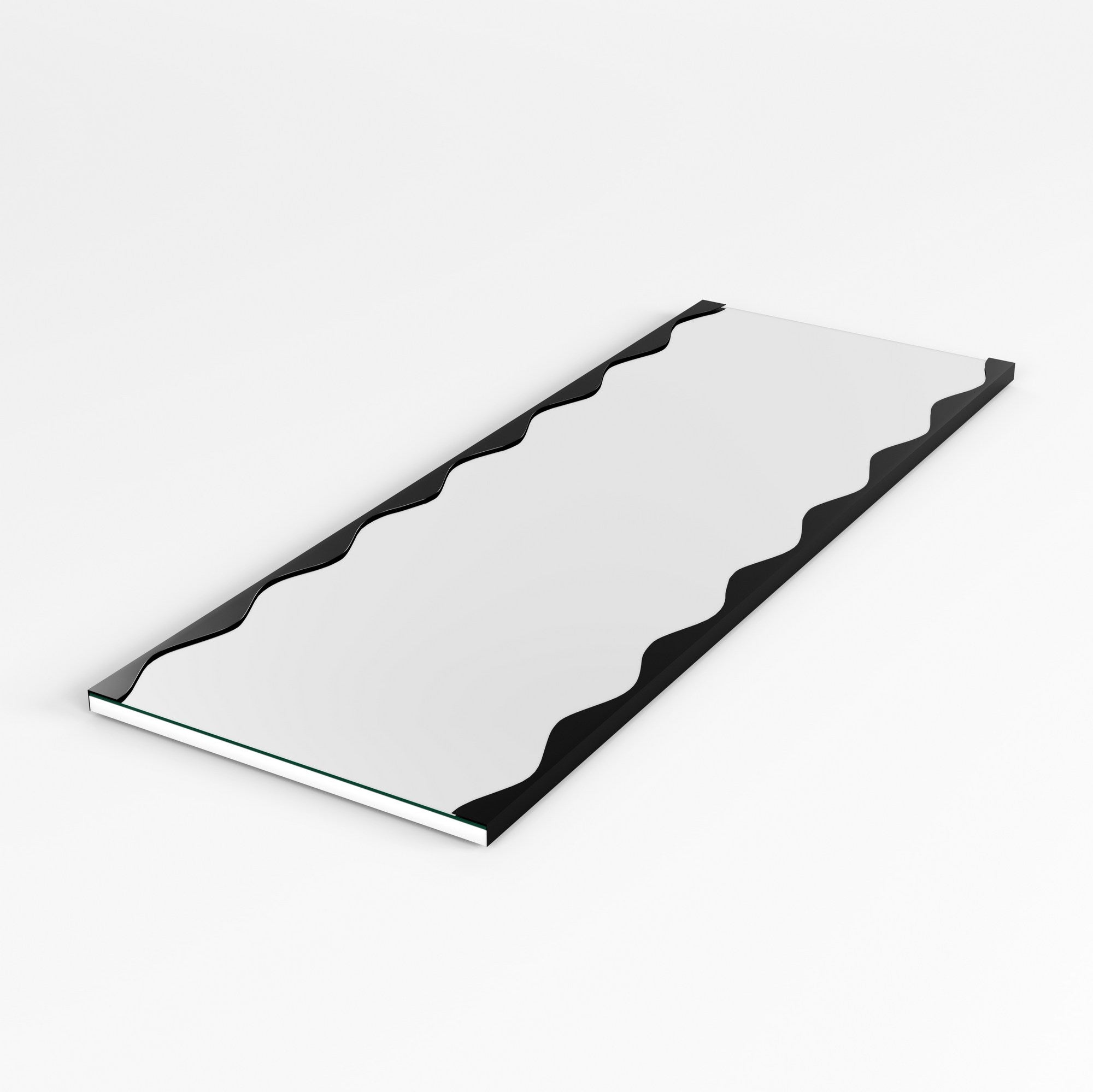Espelho de parede elegante em metal preto, 50 x 140 cm | 100% metal durável, design fácil de montar na parede | Perfeito para decoração moderna de casa e entradas