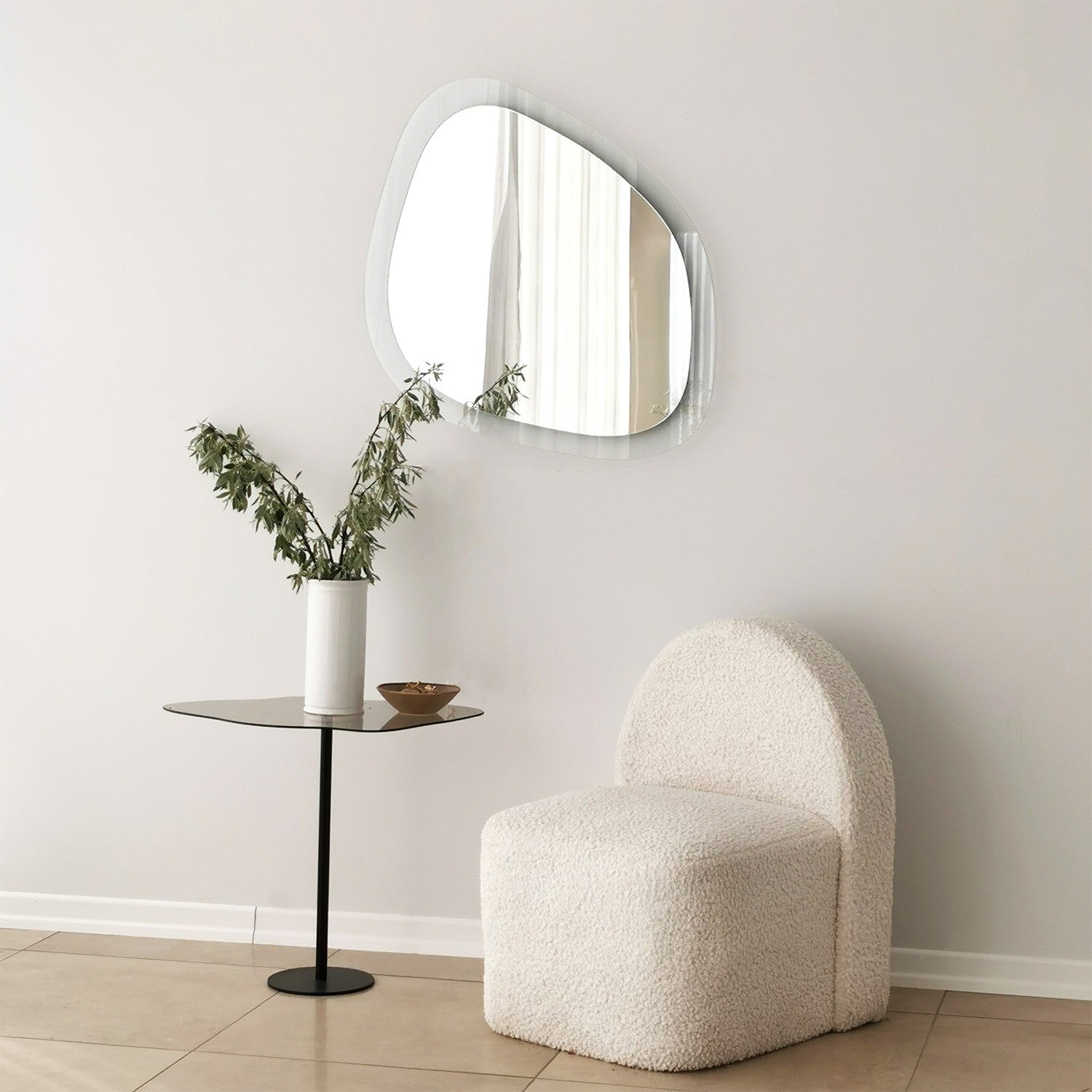 Espelho Ecológico Elegante Flotal-E, 67 x 85 cm | 100% Vidro Temperado, Acabamento Transparente | Perfeito para Decoração Moderna e Espaços Elegantes