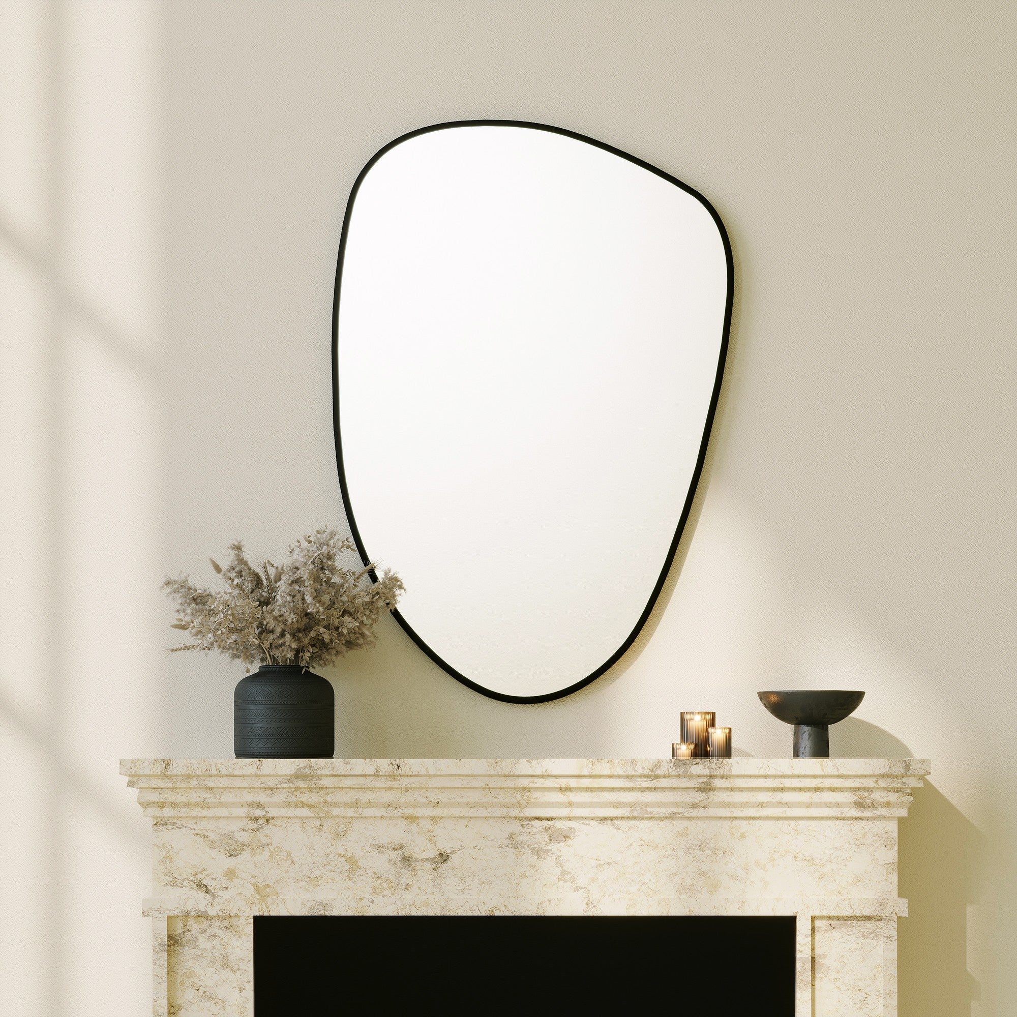 Espelho Ecológico Flotal-E Preto Elegante, 91 x 61 cm | 100% MDF, 18 mm de espessura | Perfeito para decoração moderna e espaços elegantes