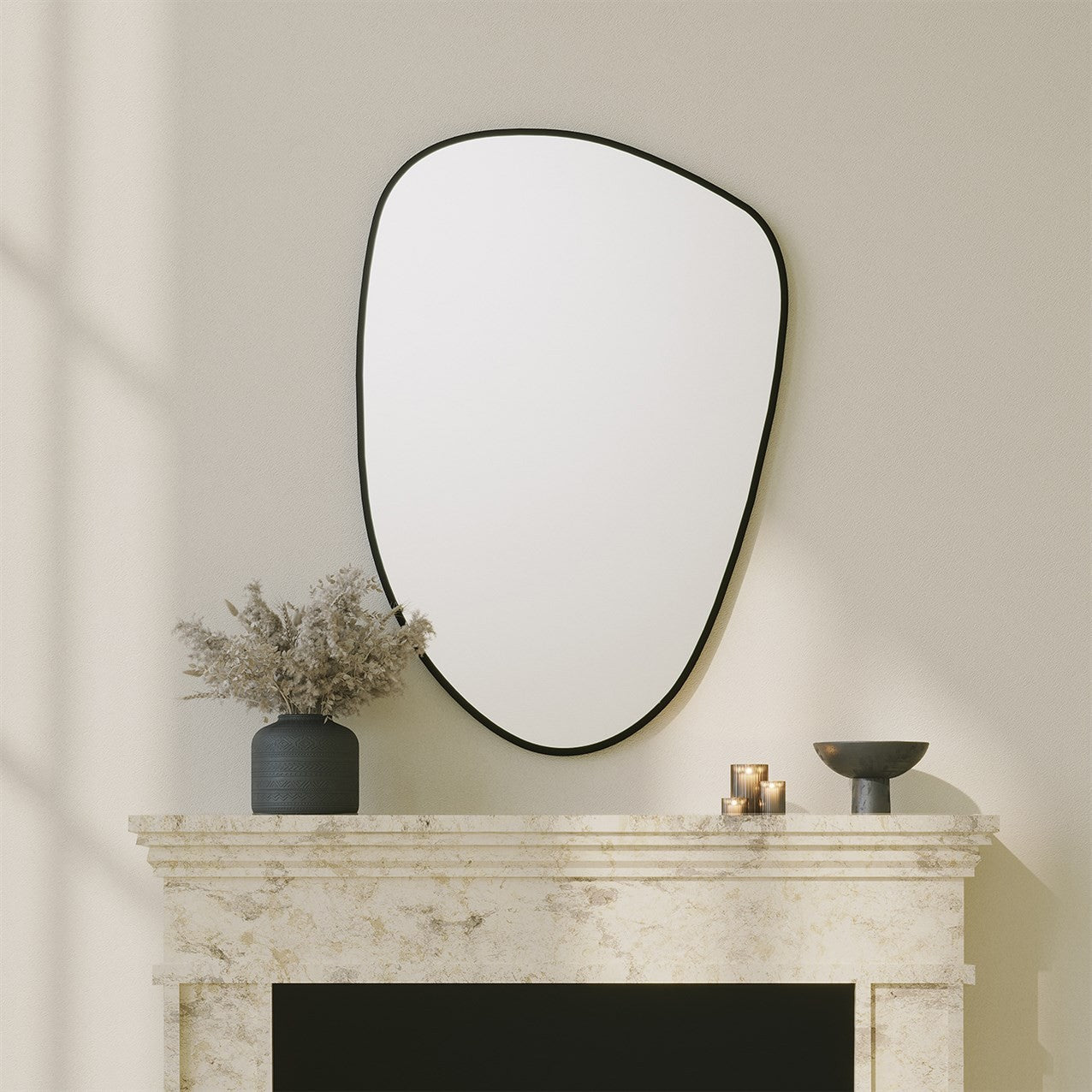 Espelho Ecológico Flotal-E Preto Elegante, 91 x 61 cm | 100% MDF, 18 mm de espessura | Perfeito para decoração moderna e espaços elegantes