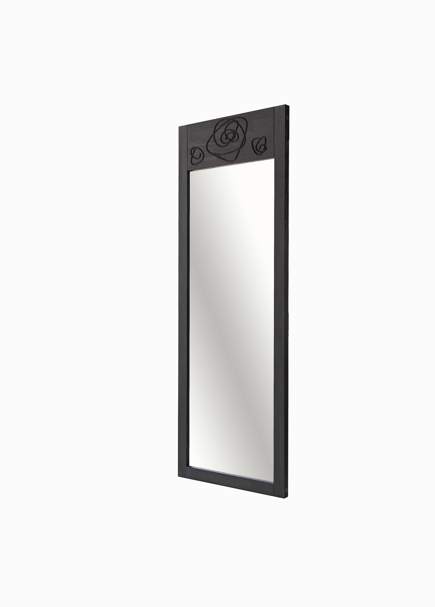 Espelho Cheval Elegante, 55 cm x 155 cm, 100% madeira maciça de pinho, cor antracite | Espelho Flotal-E Ecológico | Perfeito para Quartos e Vestiários Modernos