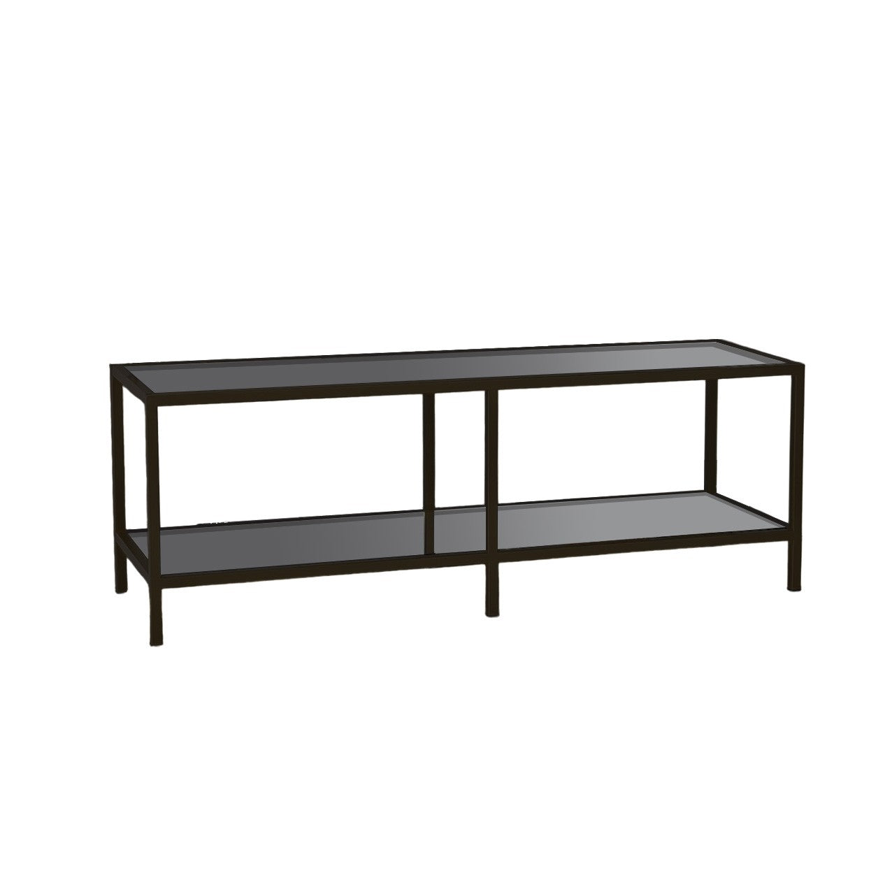 Suporte de TV estiloso, 130 cm, cinza escuro e preto | 100% vidro temperado e estrutura de metal | Desmontado para fácil montagem | Perfeito para salas de estar modernas