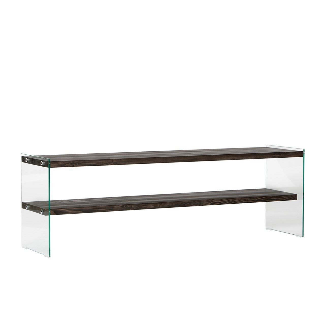 Suporte de TV elegante, 140 cm, antracite, estrutura 100% madeira maciça e tampo de vidro temperado | Desmontado para fácil montagem | Perfeito para salas de estar modernas
