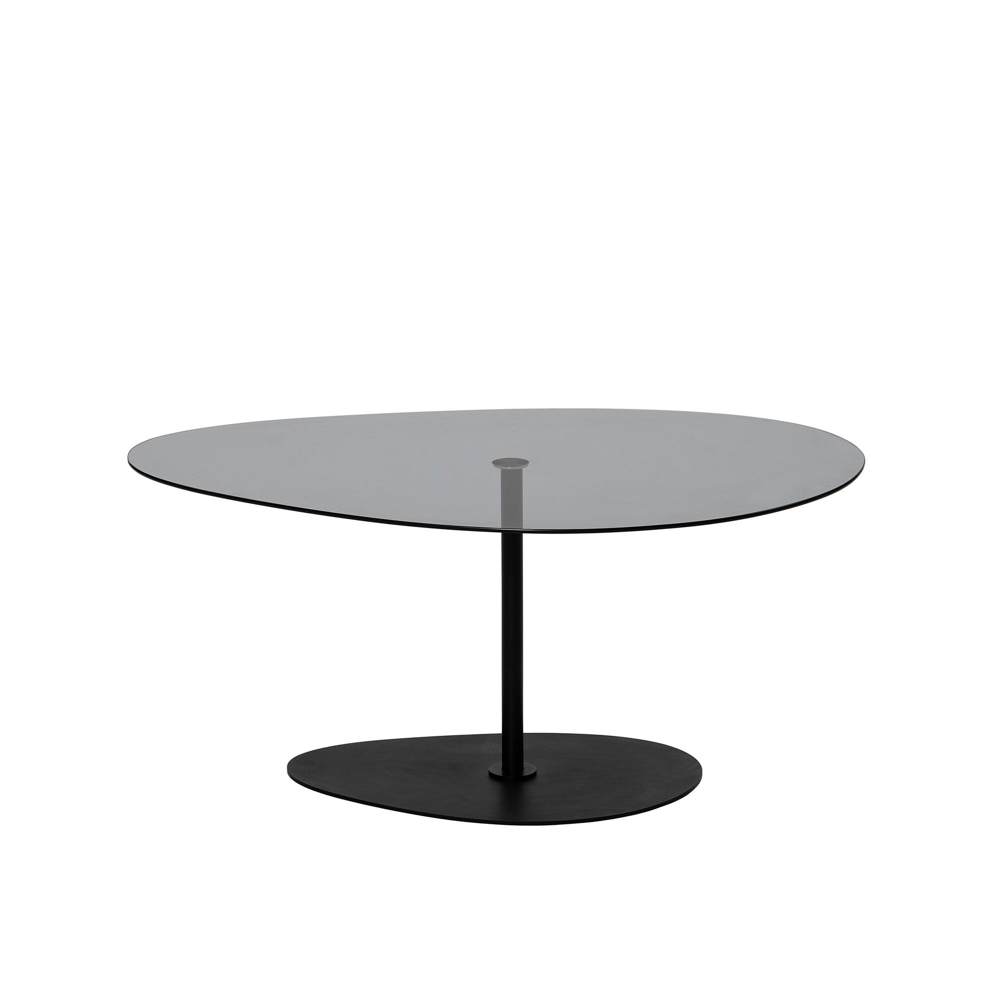 Mesa de Centro Elegante com Tampo 100% em Vidro Temperado, 90 x 60 x 40 cm, Pés de Metal Cinza Escuro e Preto | Design Moderno, Fácil Montagem, Perfeita para Salas de Estar