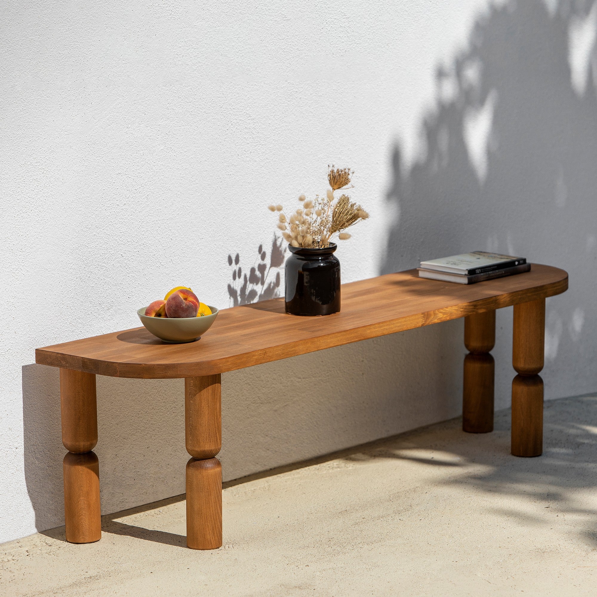 Suporte de TV em madeira maciça, cor castanha, 140 x 40 x 35 cm | Acabamento ultrafosco resistente a raios UV e à base de água | Desmontado para fácil montagem, elegante e durável