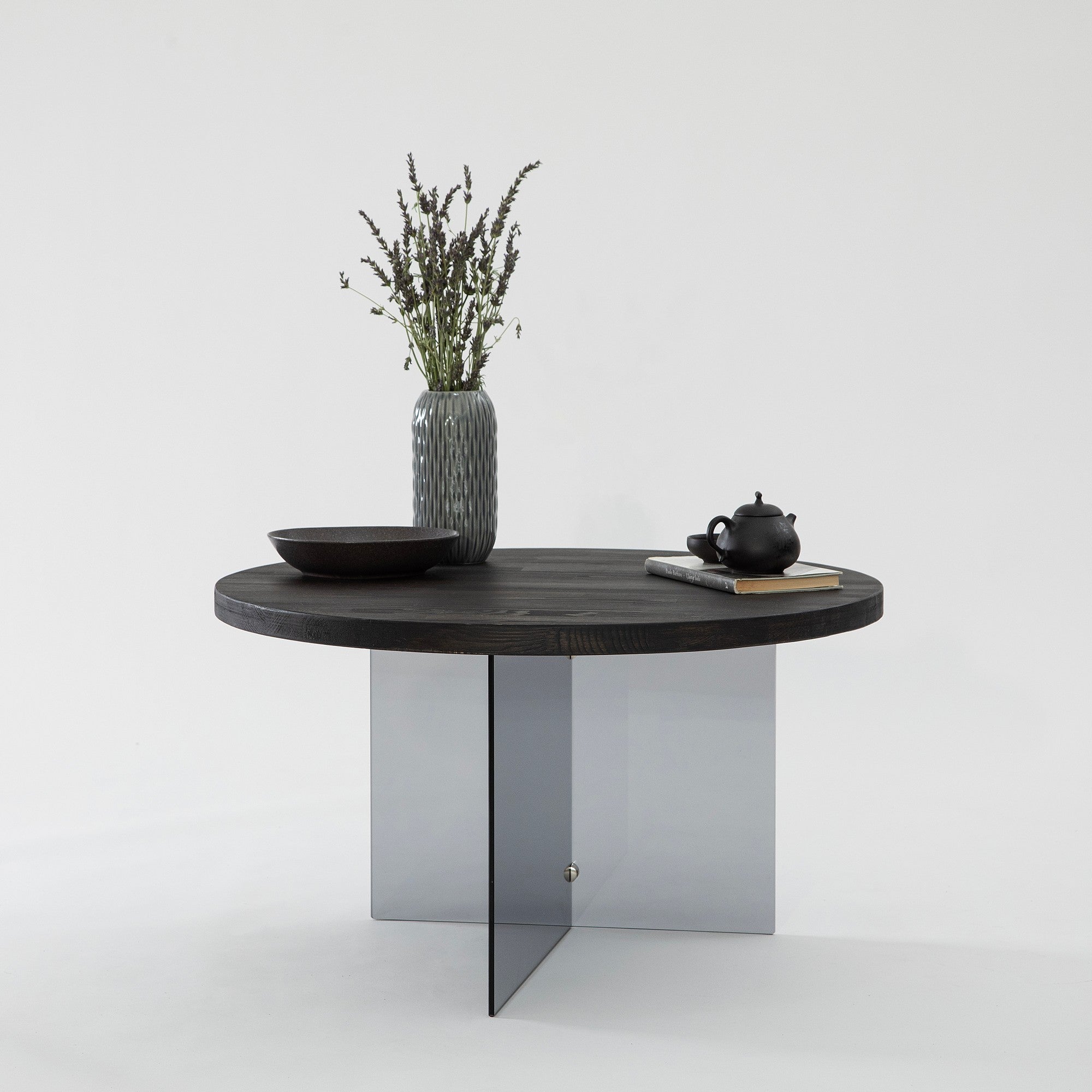 Mesa de Centro Elegante, 70 cm de Largura x 40 cm de Altura, 100% Vidro Temperado e Estrutura em MDF, Antracite e Cinza Escuro | Design Moderno para Sala de Estar e Lounge