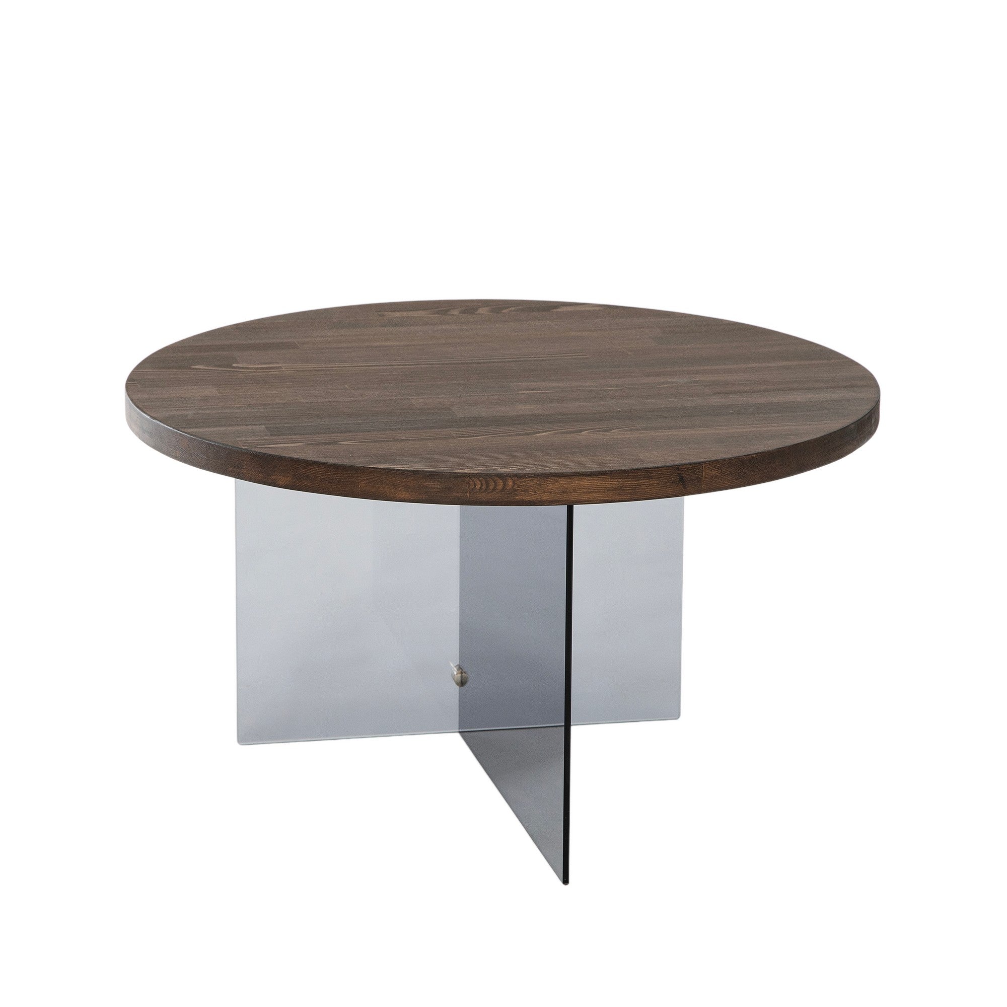 Mesa de Centro Elegante, 70 cm de Largura, 40 cm de Altura | Vidro 100% Temperado e Estrutura em MDF | Nogueira e Cinza Escuro | Design Moderno para Sala de Estar e Lounge