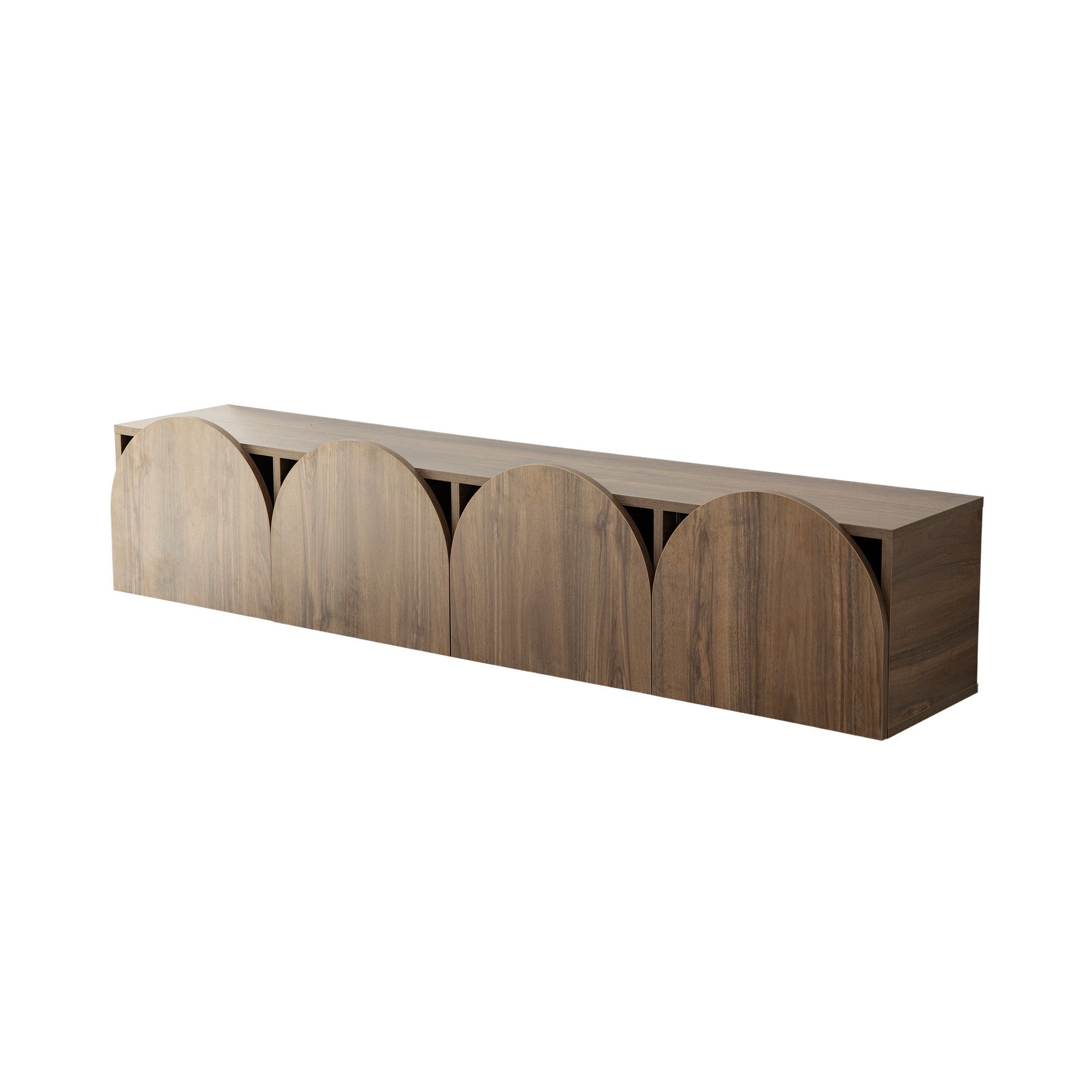 Suporte de TV elegante em nogueira, 180 cm x 35 cm x 35 cm | Aglomerado 100% revestido em melamina, 18 mm de espessura | Bordas de PVC duráveis, fácil montagem