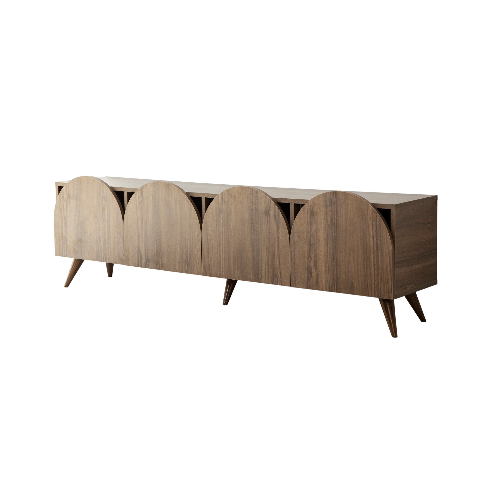 Suporte de TV elegante em nogueira, 180 cm x 50 cm x 35 cm | Aglomerado 100% revestido em melamina, 18 mm de espessura, bordas em PVC | Design moderno para sala de estar