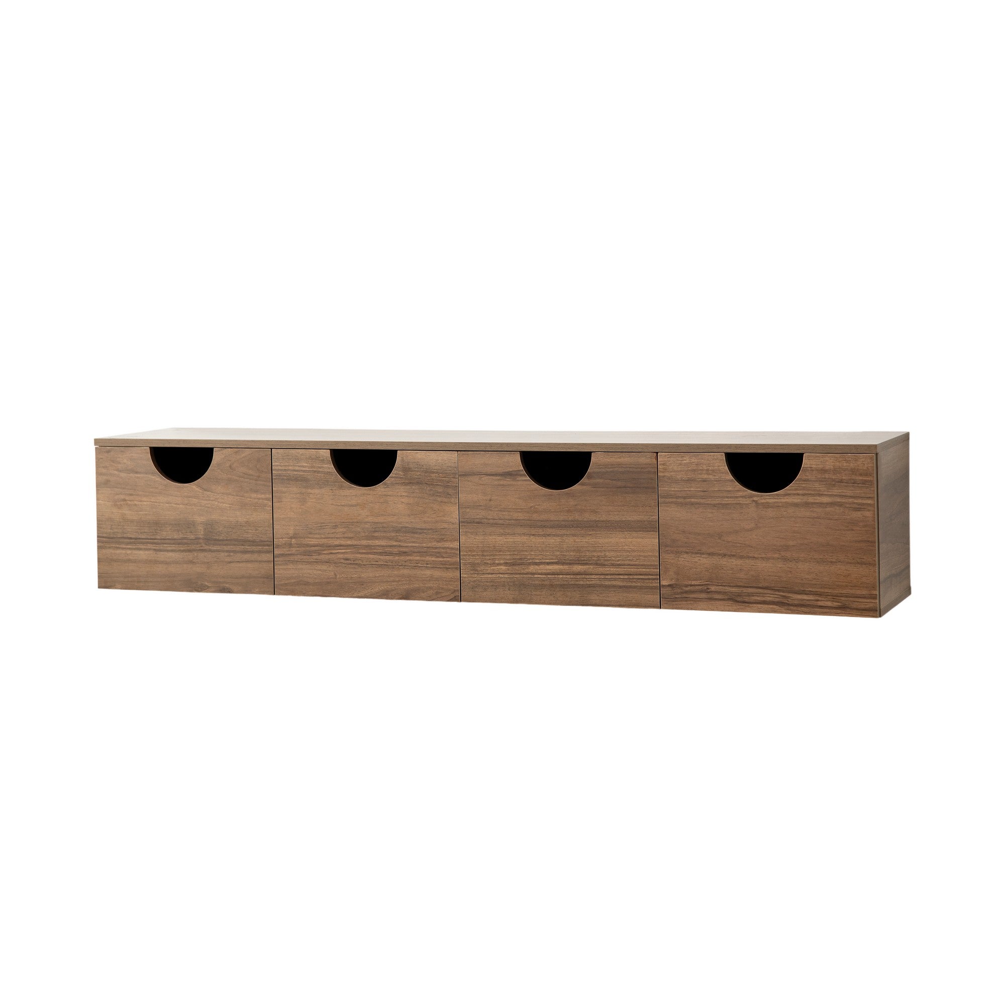 Suporte de TV elegante em nogueira, 180 cm x 35 cm x 35 cm | Aglomerado 100% revestido em melamina, 18 mm de espessura | Bordas de PVC duráveis, fácil montagem