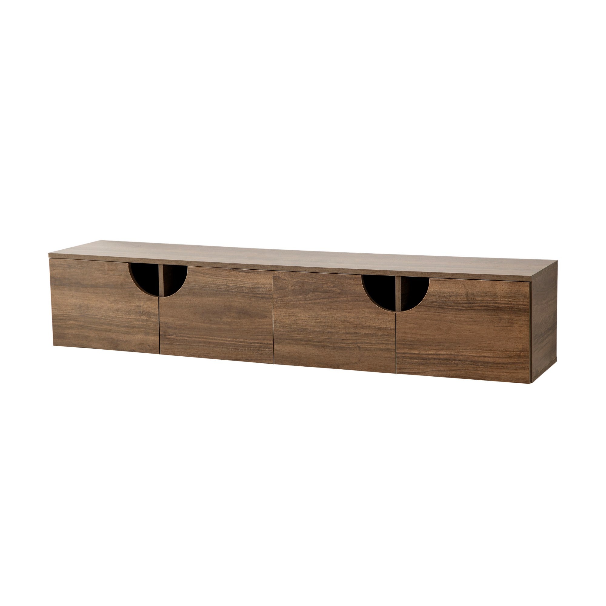 Suporte de TV elegante em nogueira, 180 cm x 35 cm x 35 cm | Aglomerado 100% revestido em melamina, 18 mm de espessura | Bordas de PVC duráveis, fácil montagem