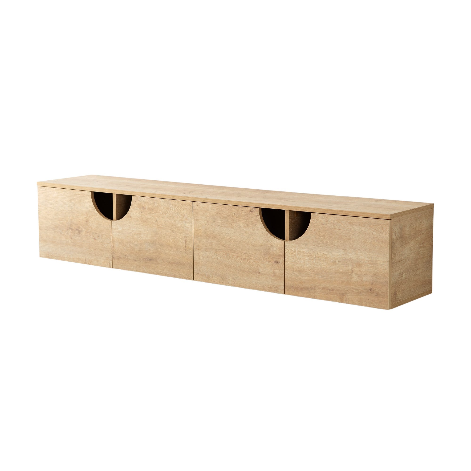 Suporte de TV elegante em carvalho, 180 cm de largura, 35 cm de altura, 35 cm de profundidade | Aglomerado 100% revestido em melamina, 18 mm de espessura | Design moderno, fácil montagem, durável
