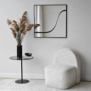 Espelho elegante de parede preto, 70 x 70 cm | Painel de partículas 100% revestido em melamina, cintas de PVC | Design ajustável e ecológico para espaços modernos