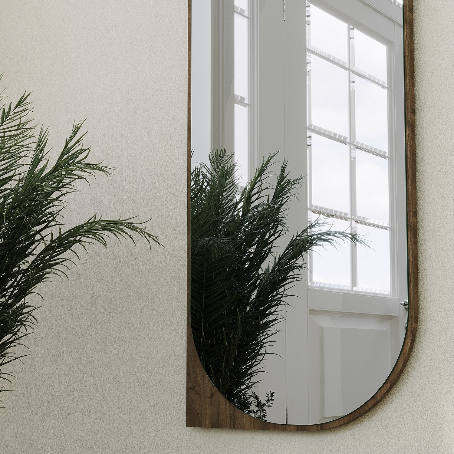 Espelho de parede elegante, 52 x 152 cm, cor nogueira | 100% MDF, 18 mm de espessura | Design ecológico Flotal-E para decoração moderna