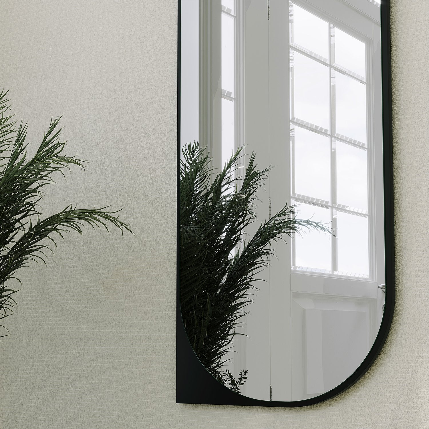 Espelho de parede elegante preto, 52 x 152 cm | 100% MDF, 18 mm de espessura | Design ecológico Flotal-E para decoração moderna