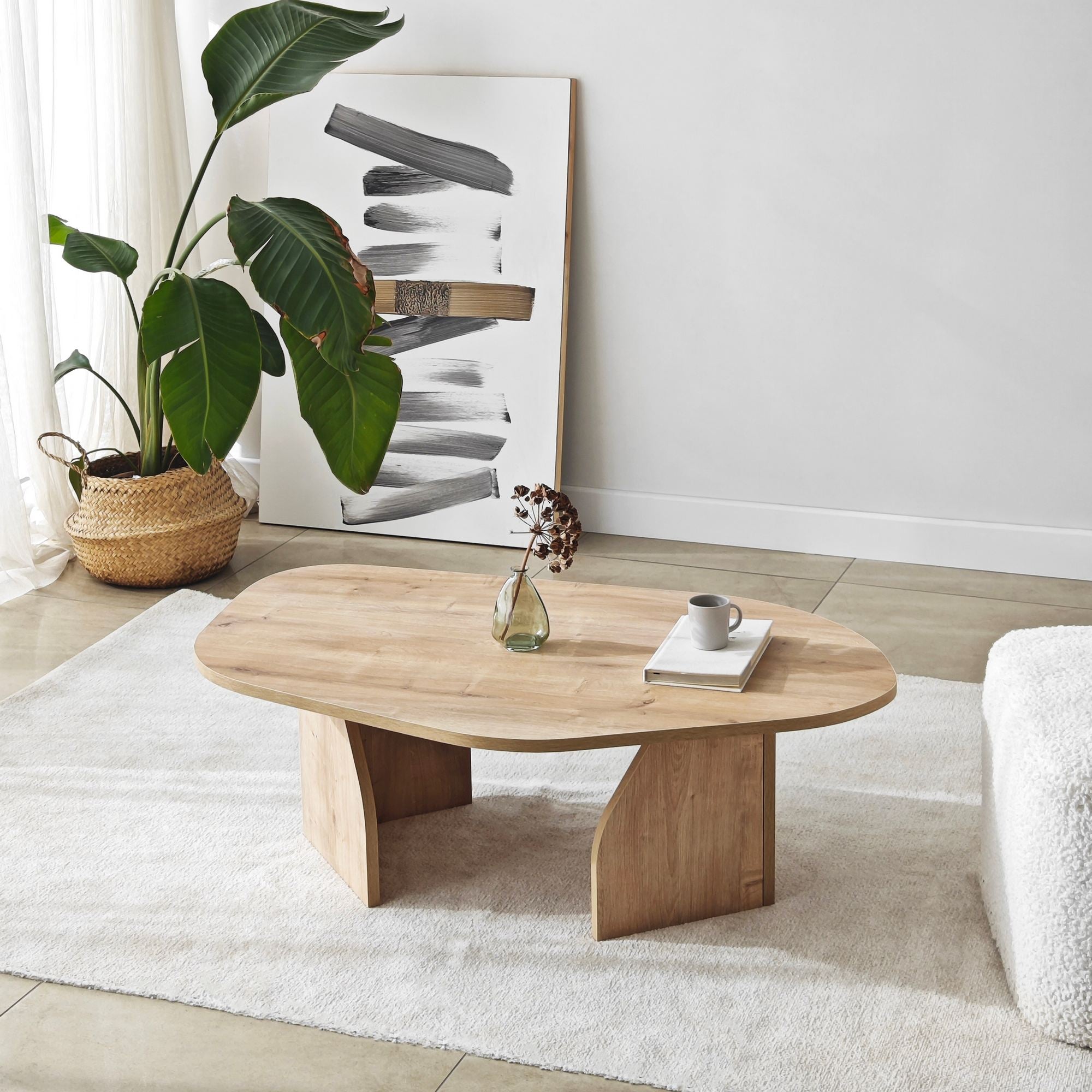 Mesa de Centro Elegante, Carvalho Safira, 100 x 60 x 35 cm | Painel de Partículas 100% Revestido com Melamina, 18 mm de Espessura | Elegante e Funcional para Espaços Modernos