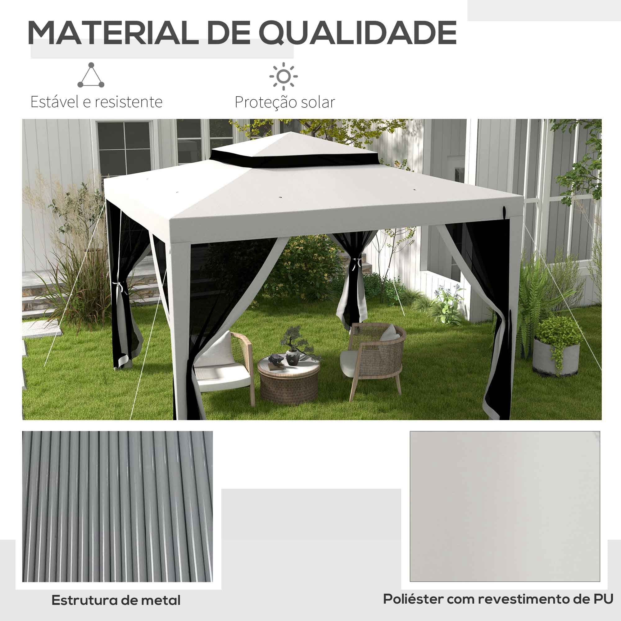 Pérgola de Jardim 297x297x268 cm - Cinza