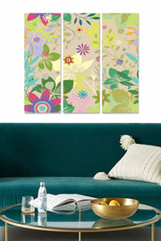 Tríptico Decorativo em MDF Multicolor (3 Peças) — 70x50 cm | 3 mm | MDF0026