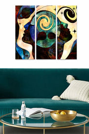 Tríptico Decorativo em MDF Multicolor — 3 Peças (20x50 cm cada), Tamanho Total 70x50 cm — MDF 3 mm