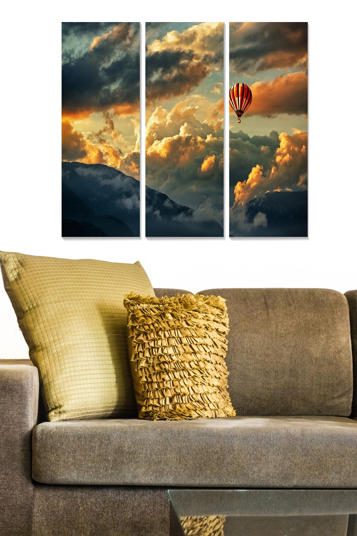 Tríptico Decorativo em MDF (3 mm) – Multicolor – 20x50 cm cada, 70x50 cm total