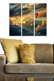 Tríptico Decorativo em MDF (3 mm) – Multicolor – 20x50 cm cada, 70x50 cm total