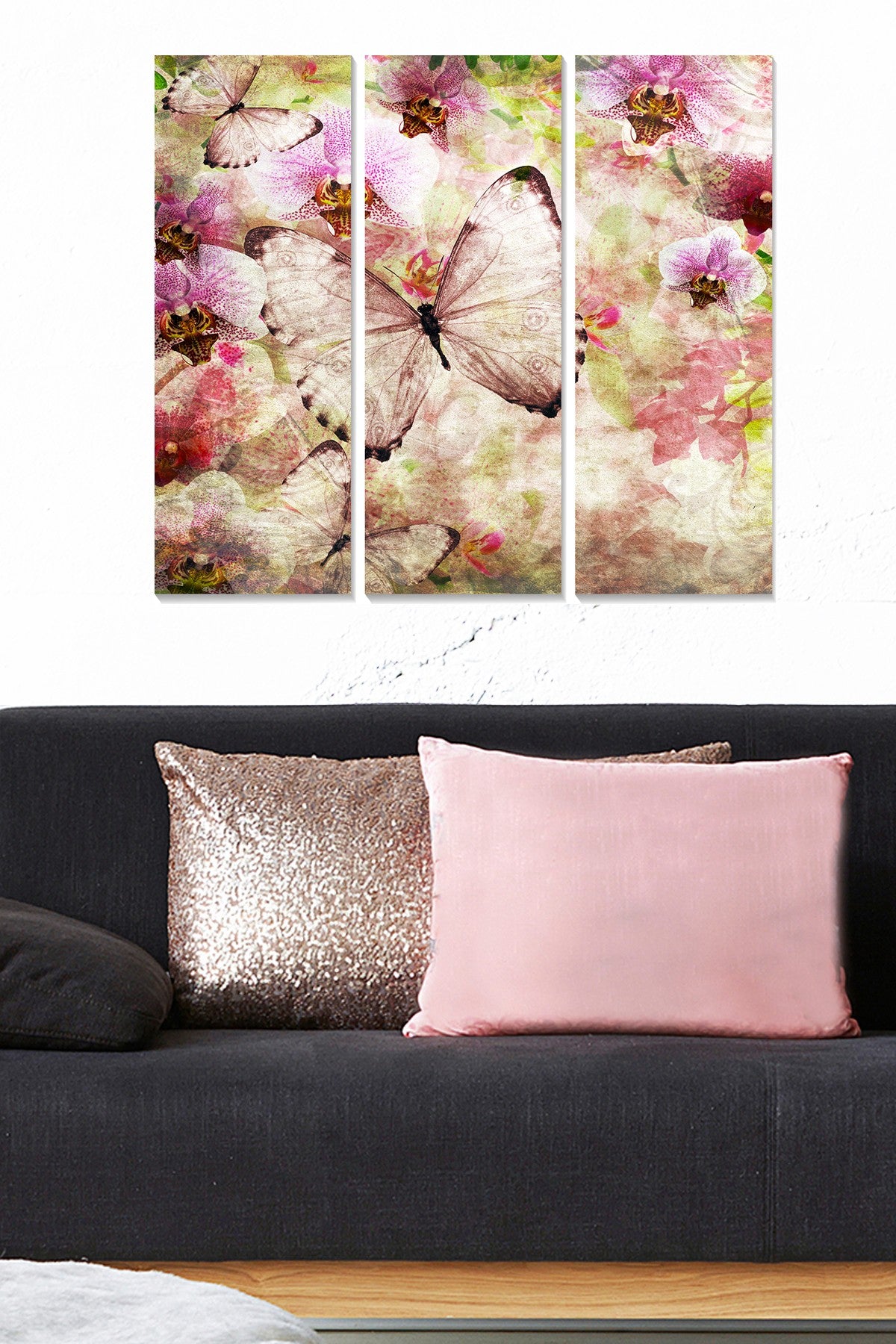 Conjunto de Quadros Decorativos em MDF Multicolor (3 Peças) – 70x50 cm no total, espessura 3 mm