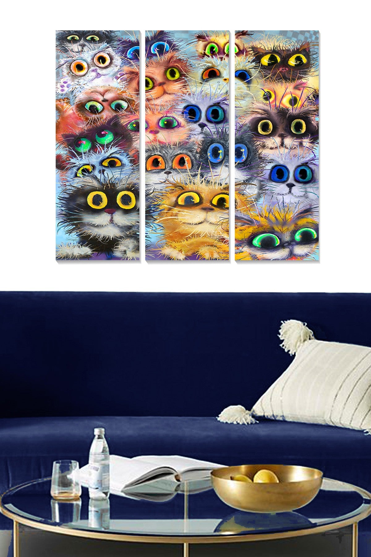 Quadro Decorativo em MDF Multicolor (Tríptico 3 Peças) – 70 x 50 cm