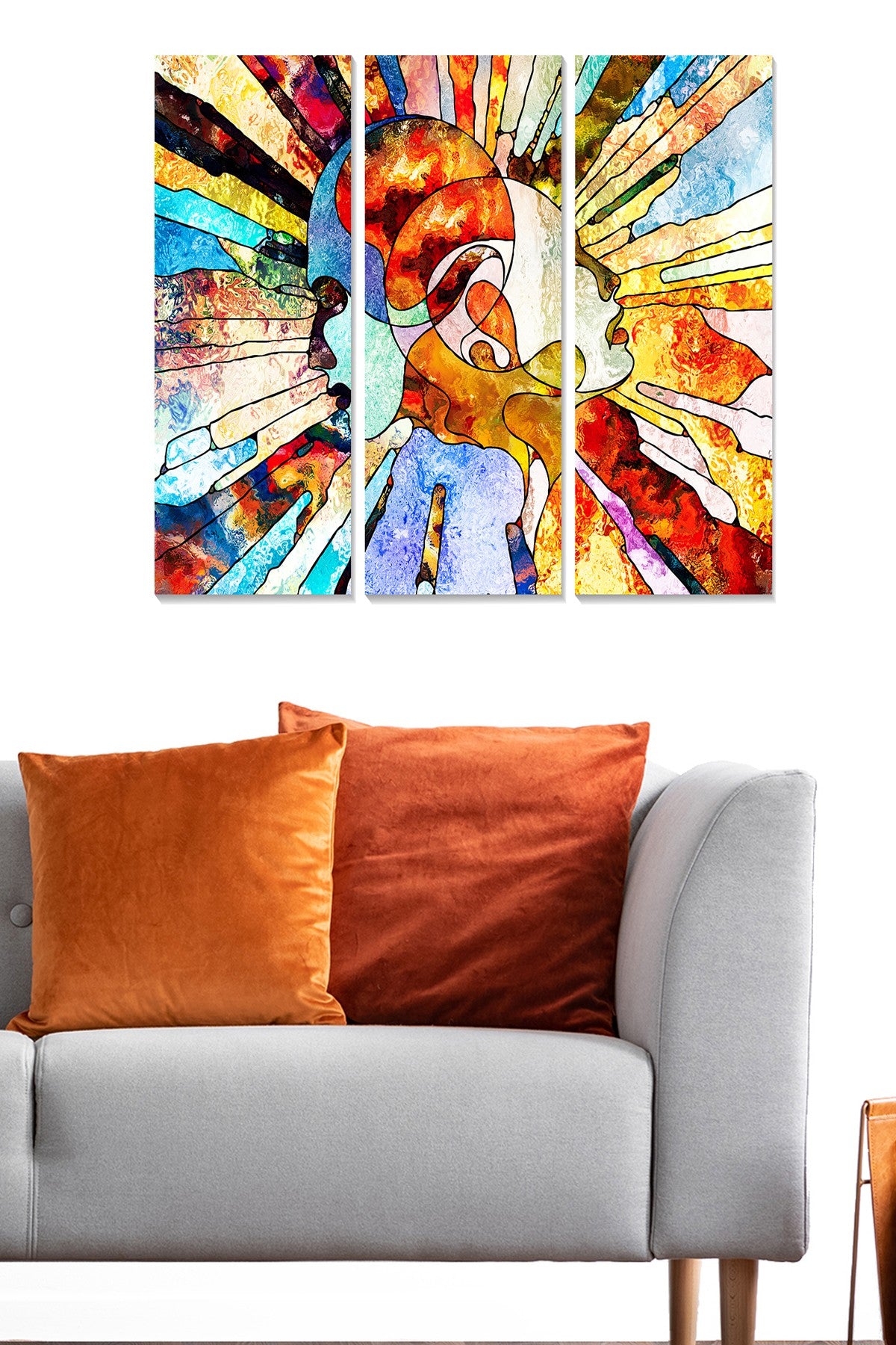 Quadro Decorativo em MDF Multicolor – Conjunto de 3 Peças, 70x50 cm (20x50 cm cada), Espessura 3 mm